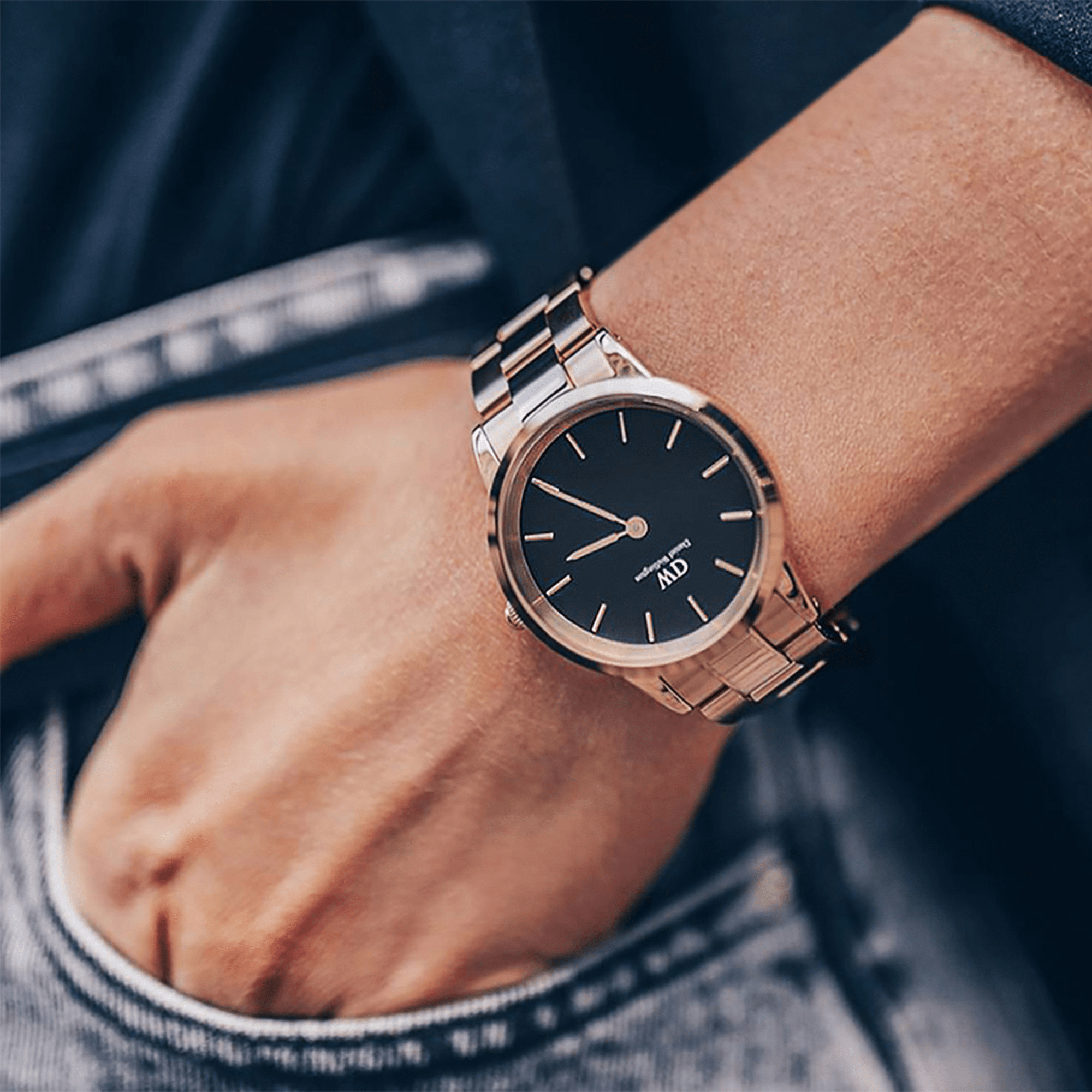 Iconic Link Black Rose Gold