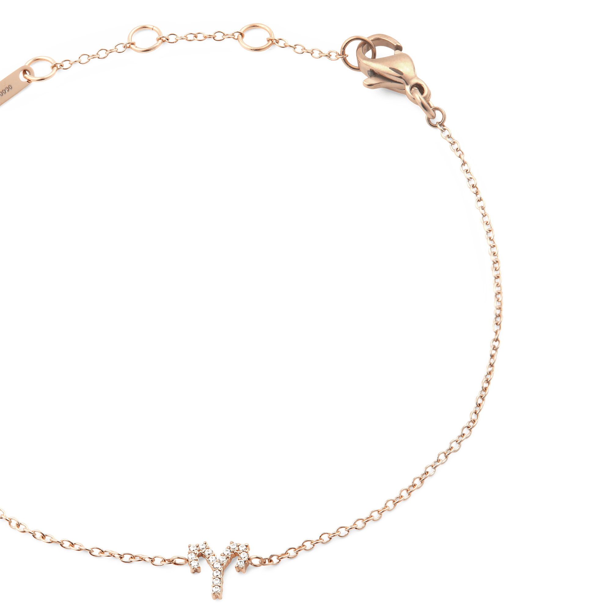 Crystal Zodiac Chain Bracelet Rose Gold