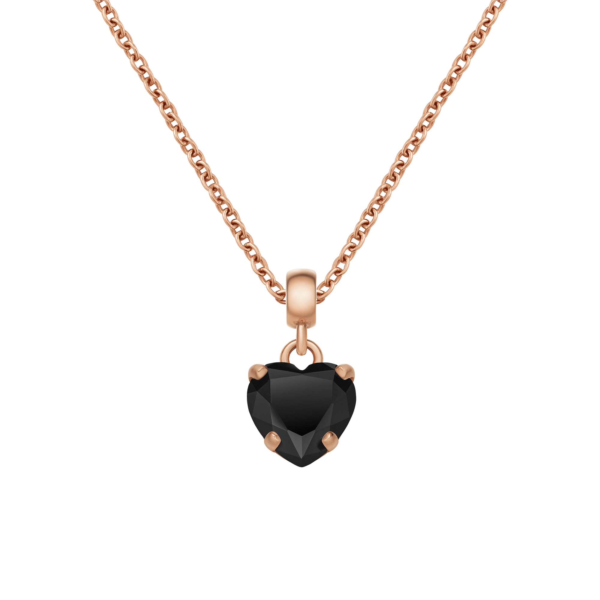Heart Black Crystal Charm RG