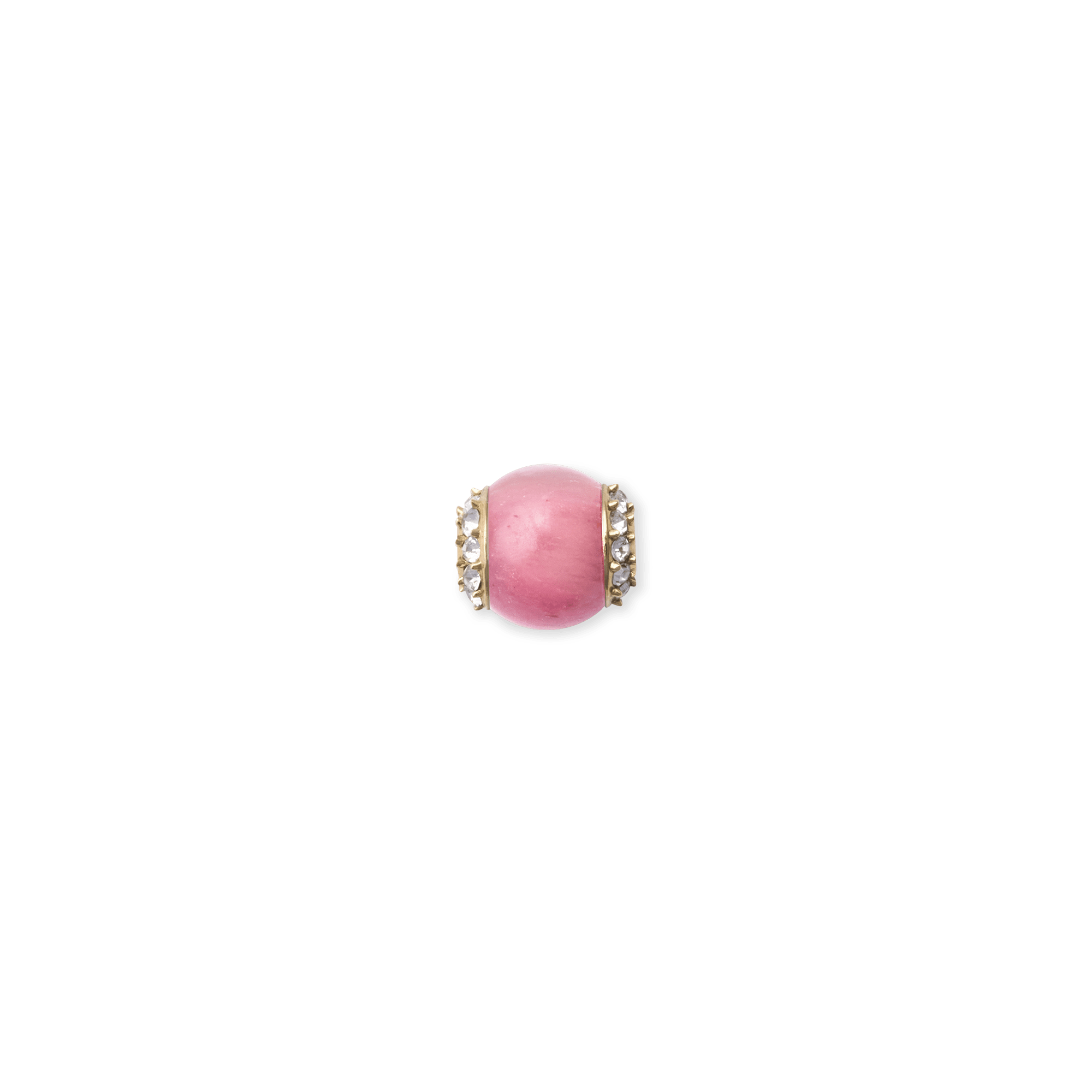 Rhodonite Crystal Orb Gold Charm