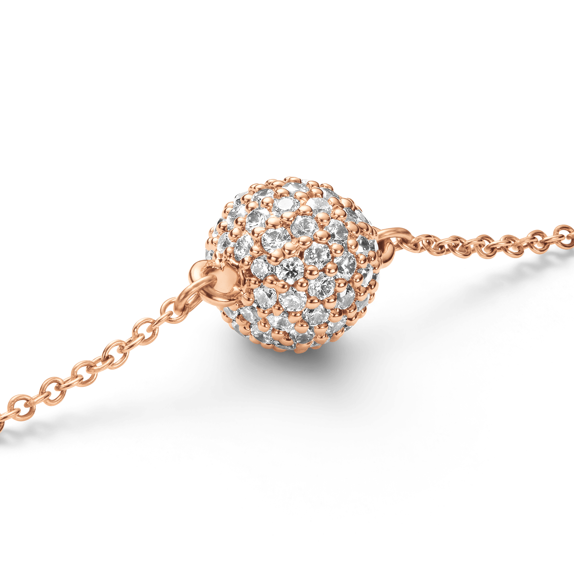 Pavé Crystal Pendant Bracelet Rose Gold