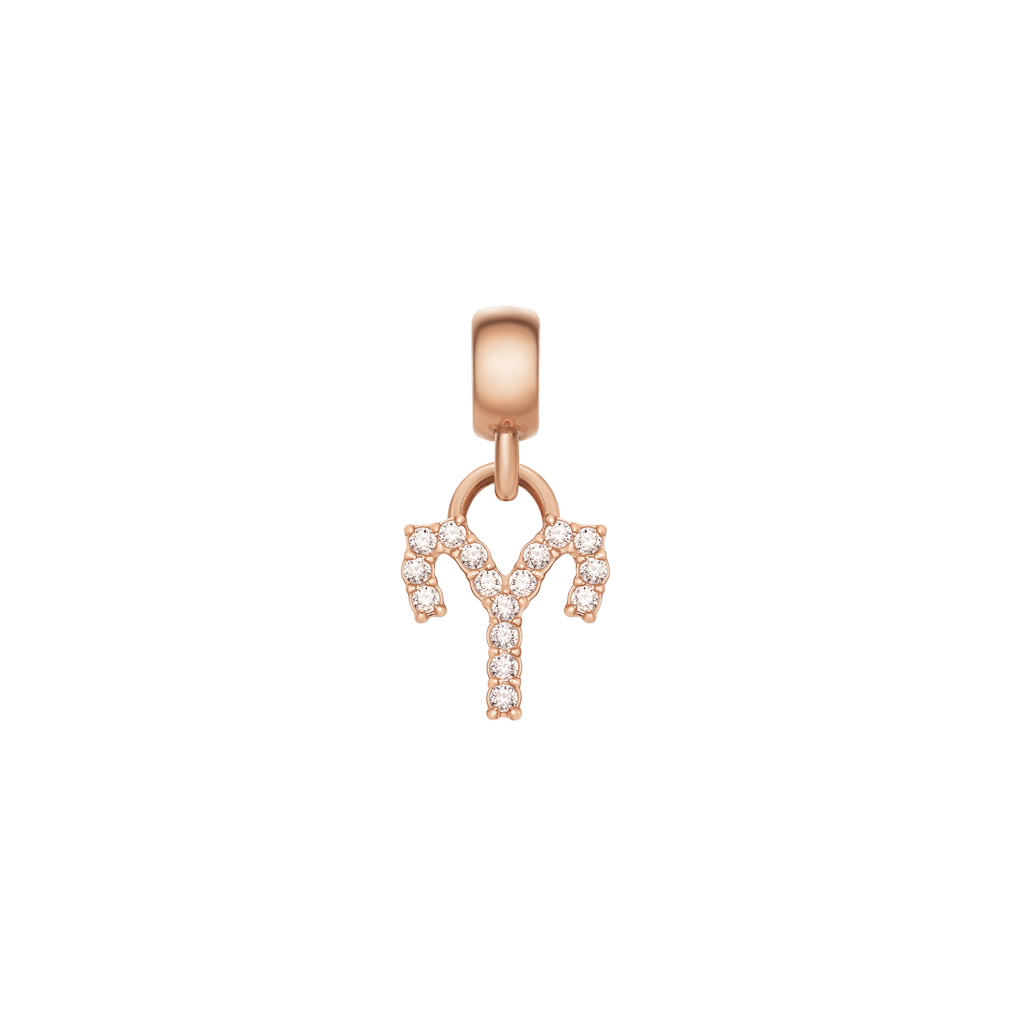 Crystal Zodiac Charm Rose Gold