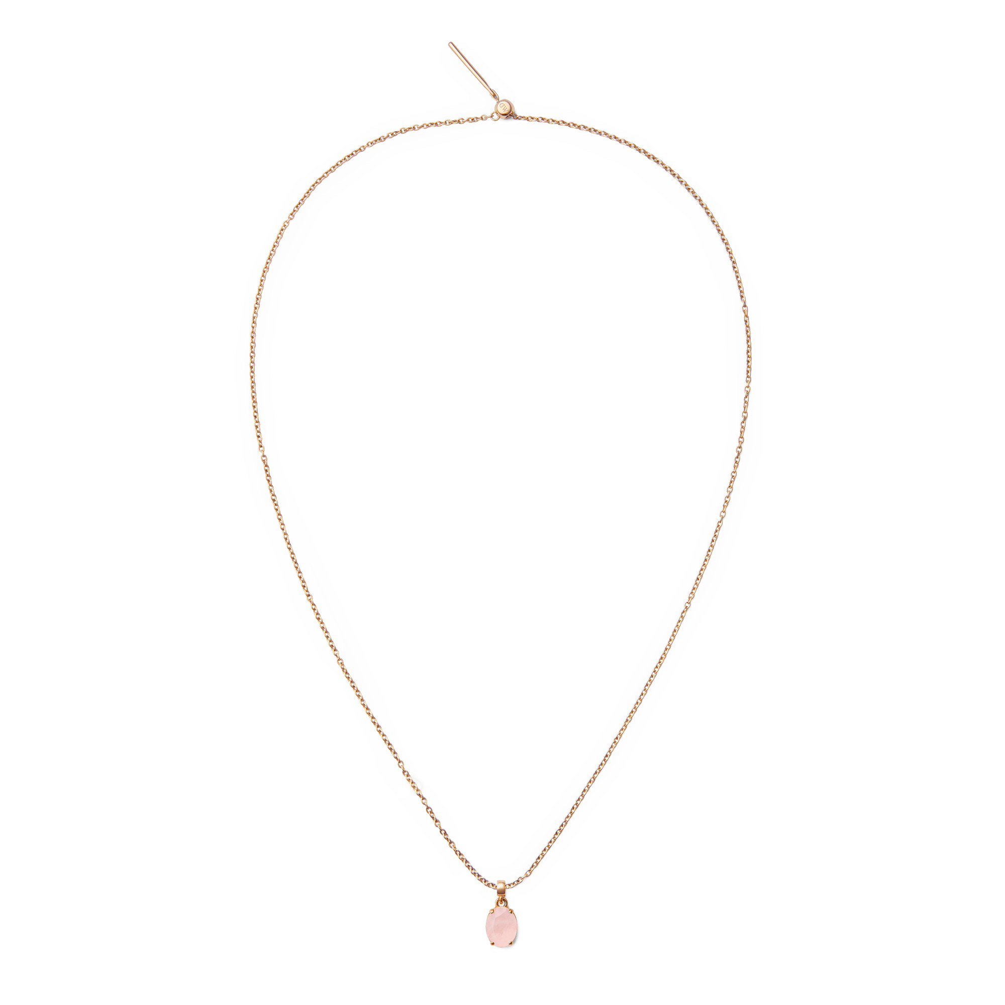 Rose Quartz Oval Rose Gold Charm