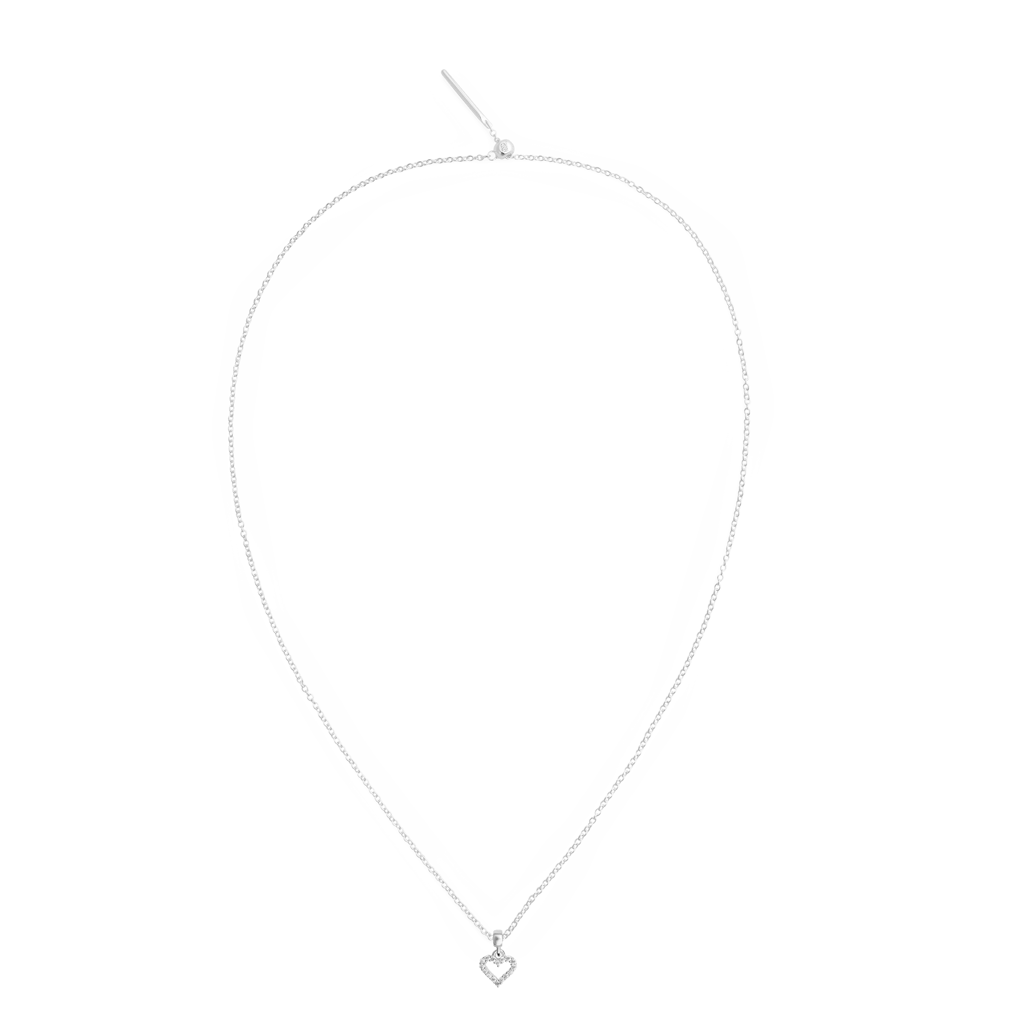 Heart Contour White Crystal Charm