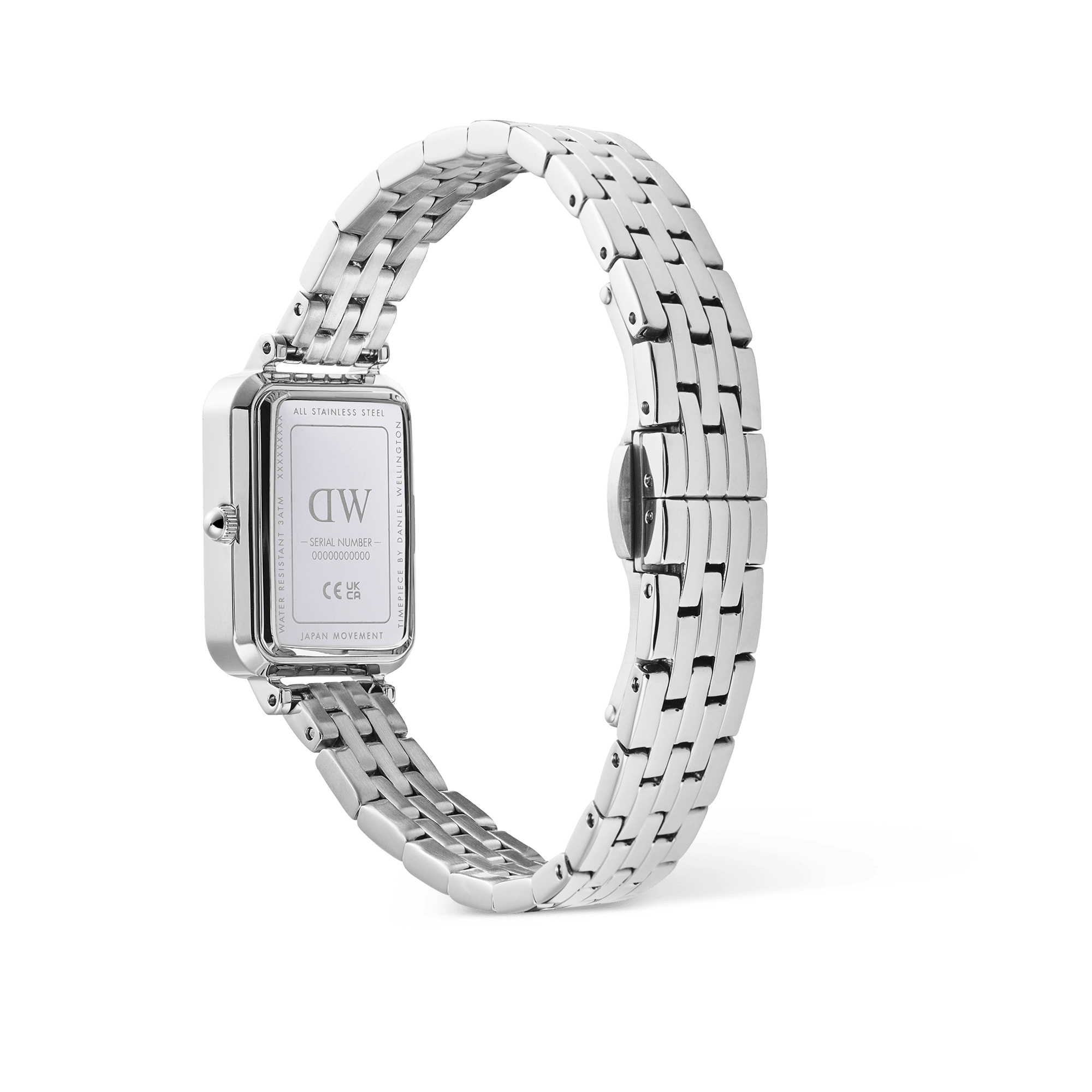 Quadro Roman Numerals Date 5-link Silver