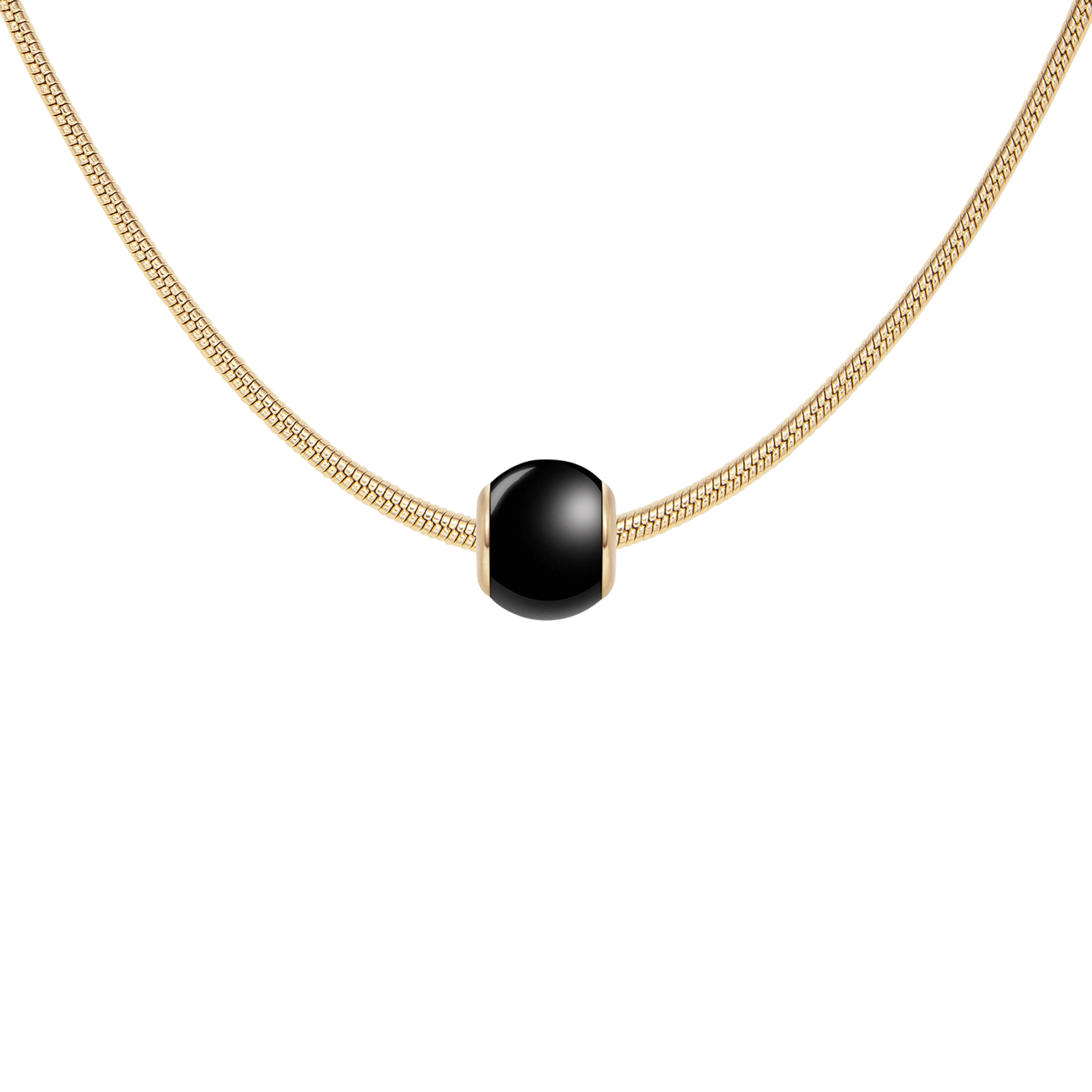 Black Orb Charm + Snake Necklace G