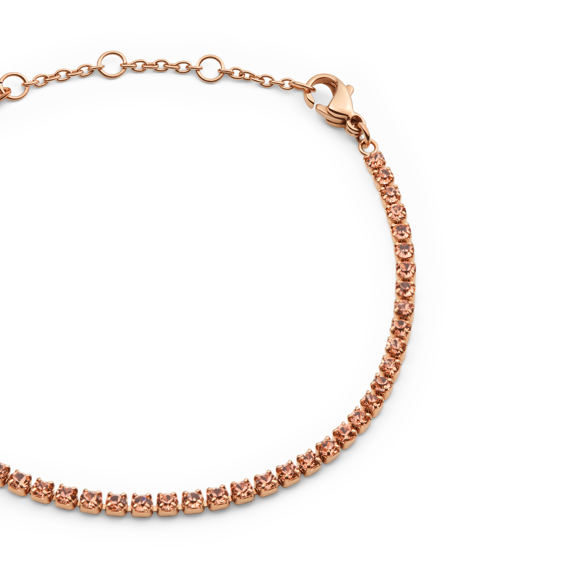 Classic Tennis Bracelet Apricot Rose Gold