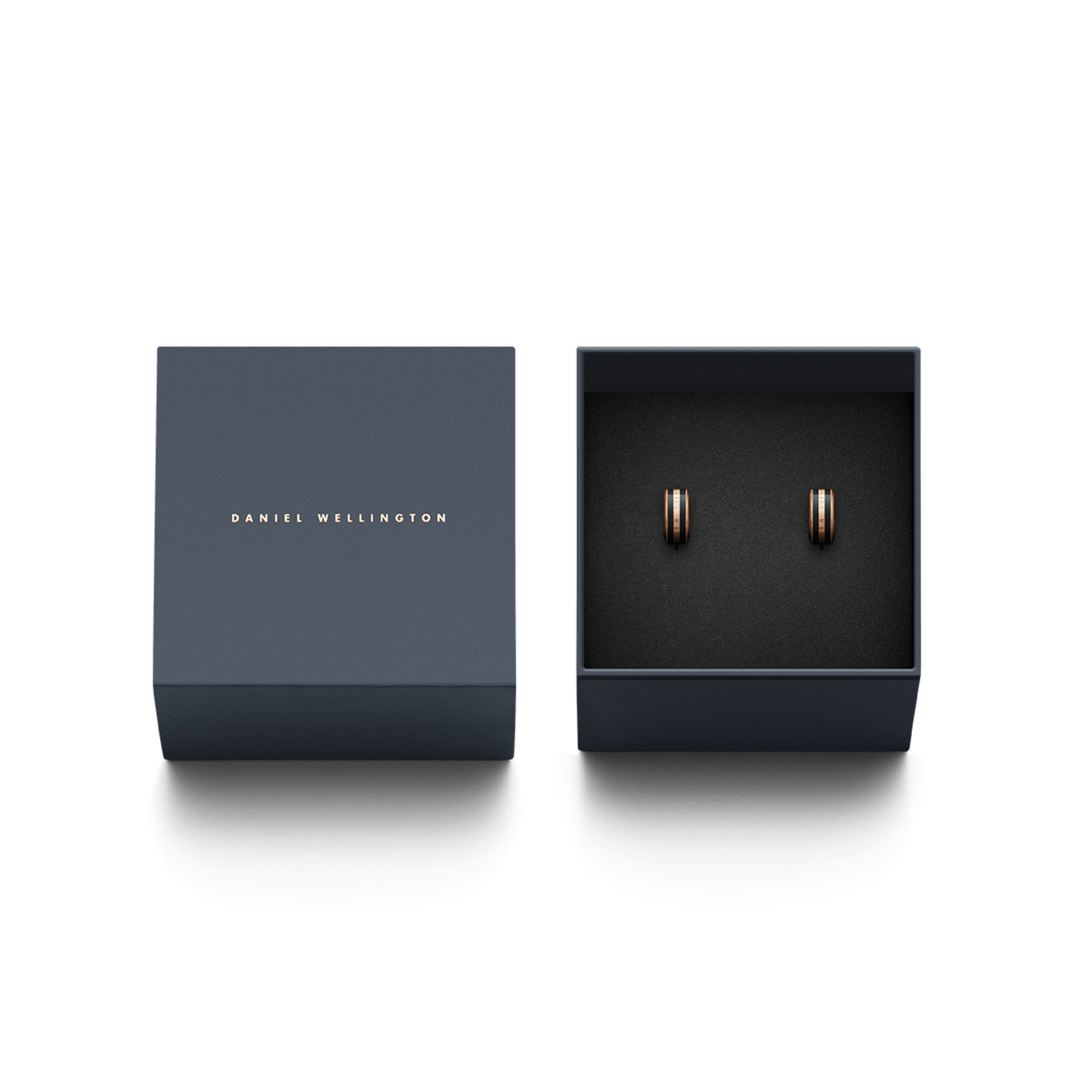 Emalie Earrings Rose Gold Black