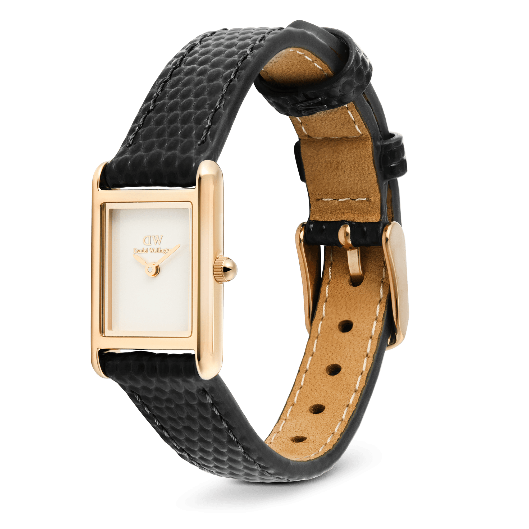 Bound Mini Black Lizard Rose Gold