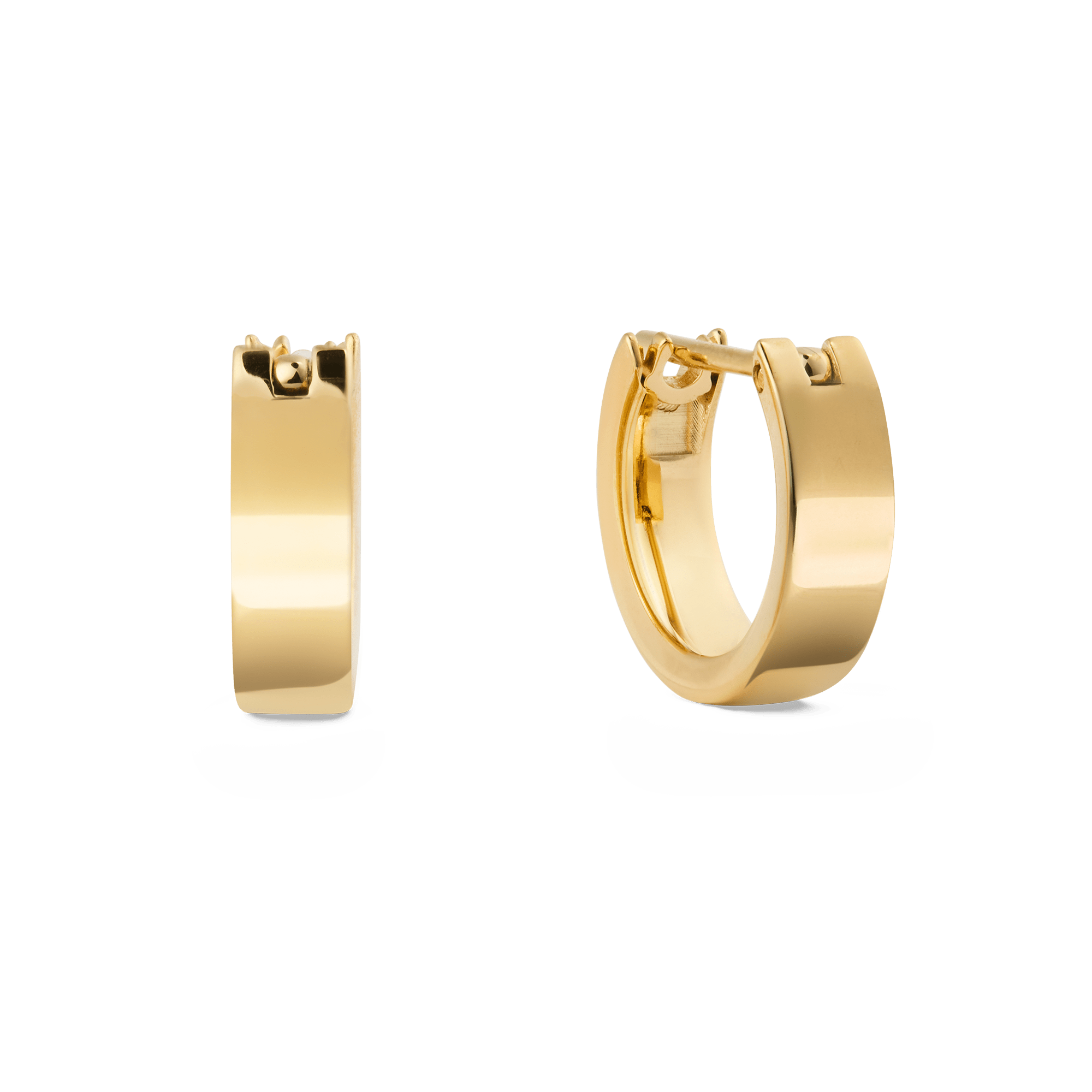 Line Earrings Polished Gold 3.5mm