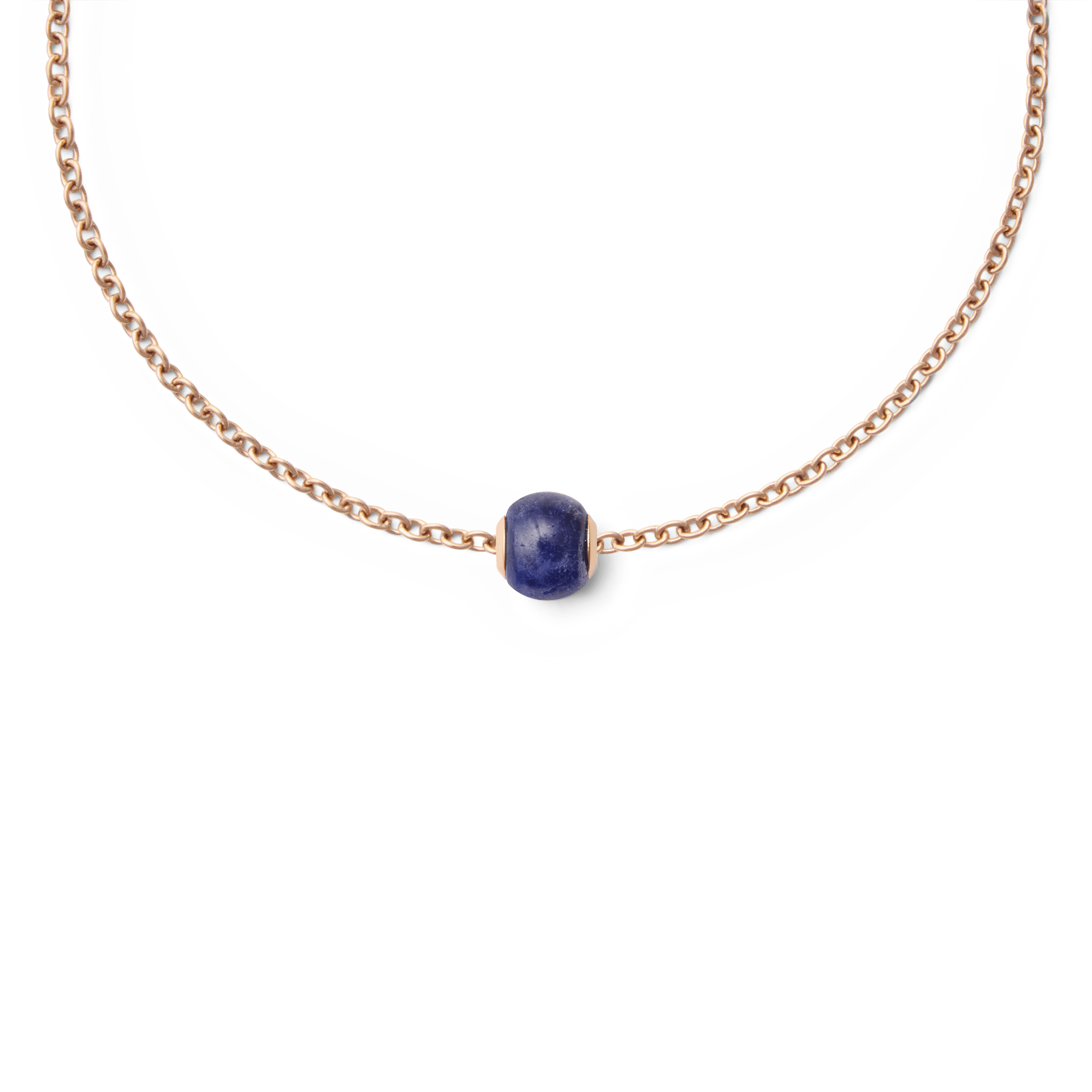 Blue Spot Orb Rose Gold Charm