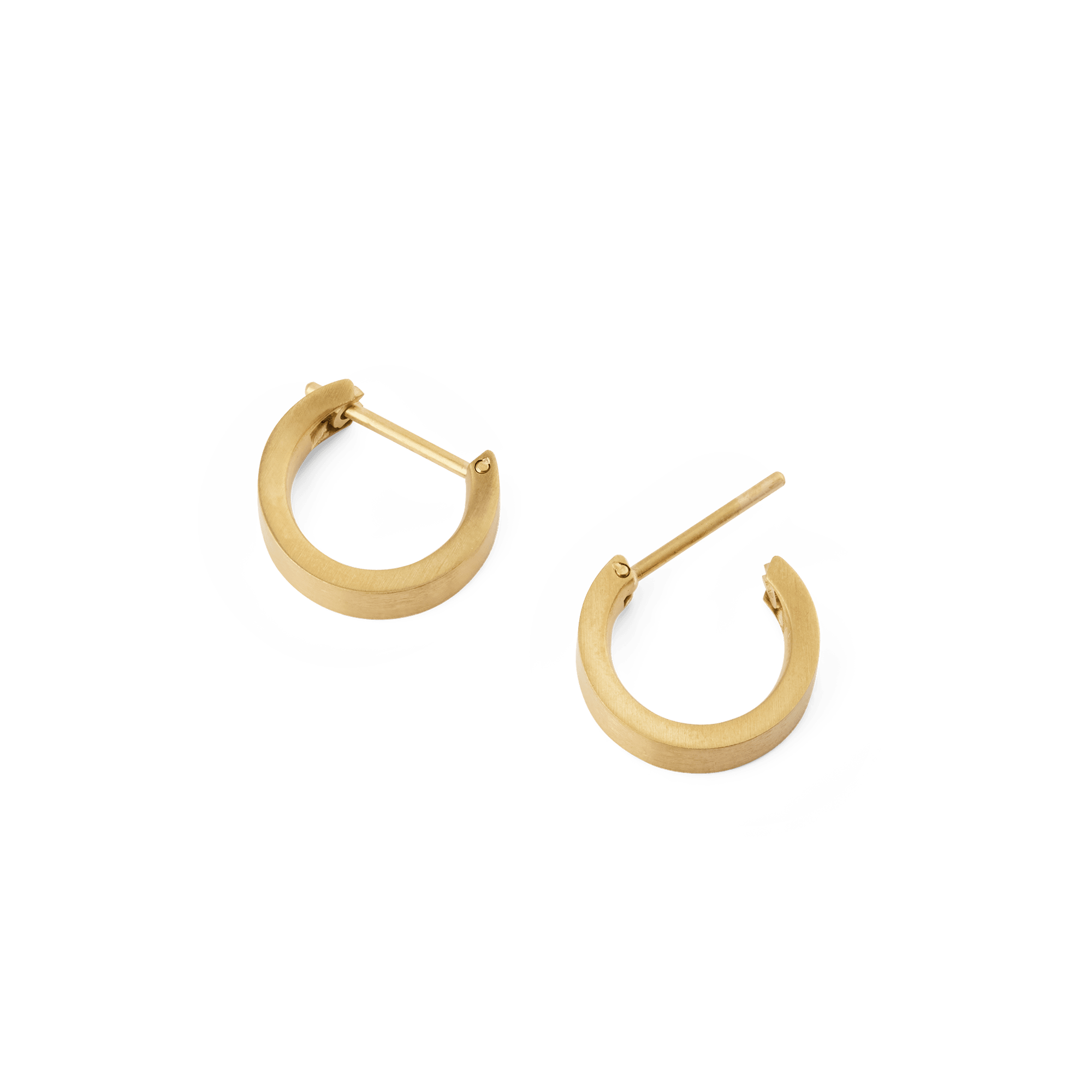 Line Earrings Brushed Gold 3.5mm