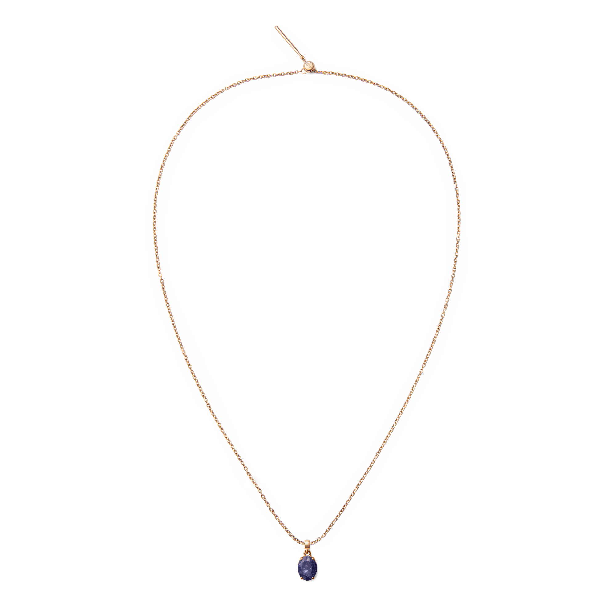 Blue Spot Oval Rose Gold Charm