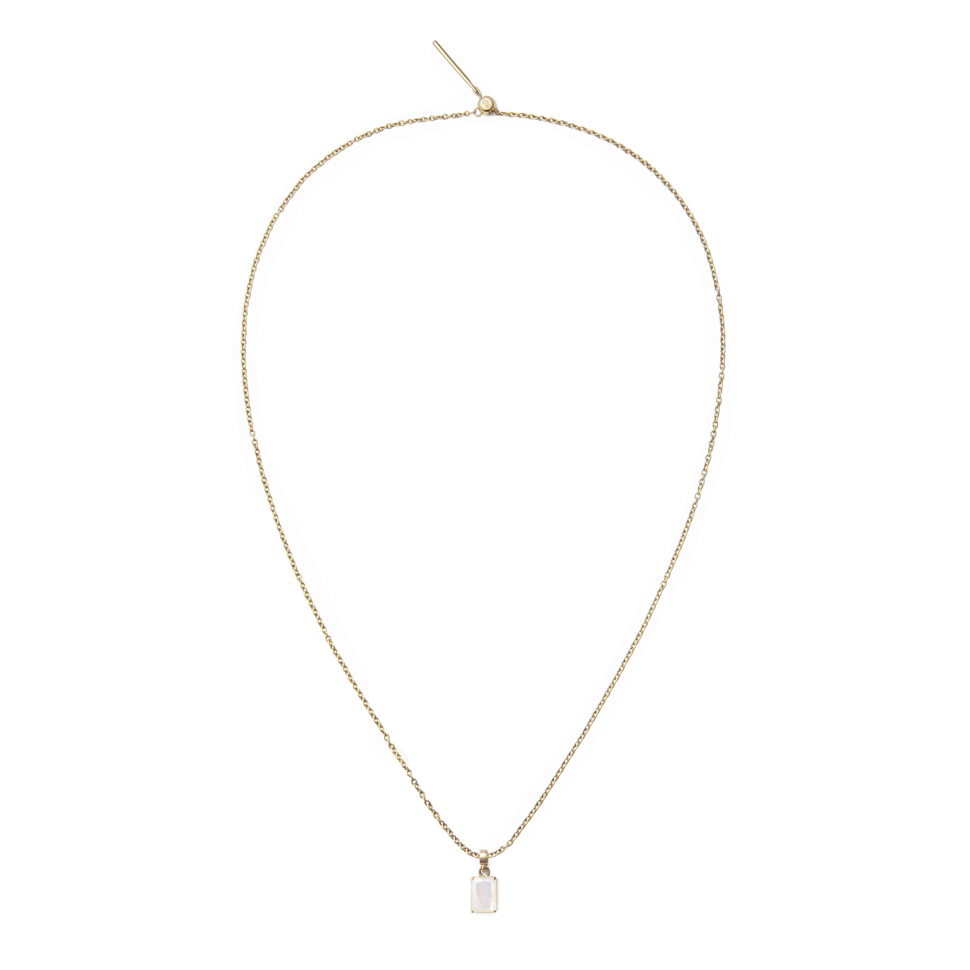Mother of Pearl Octagon Gold Charm