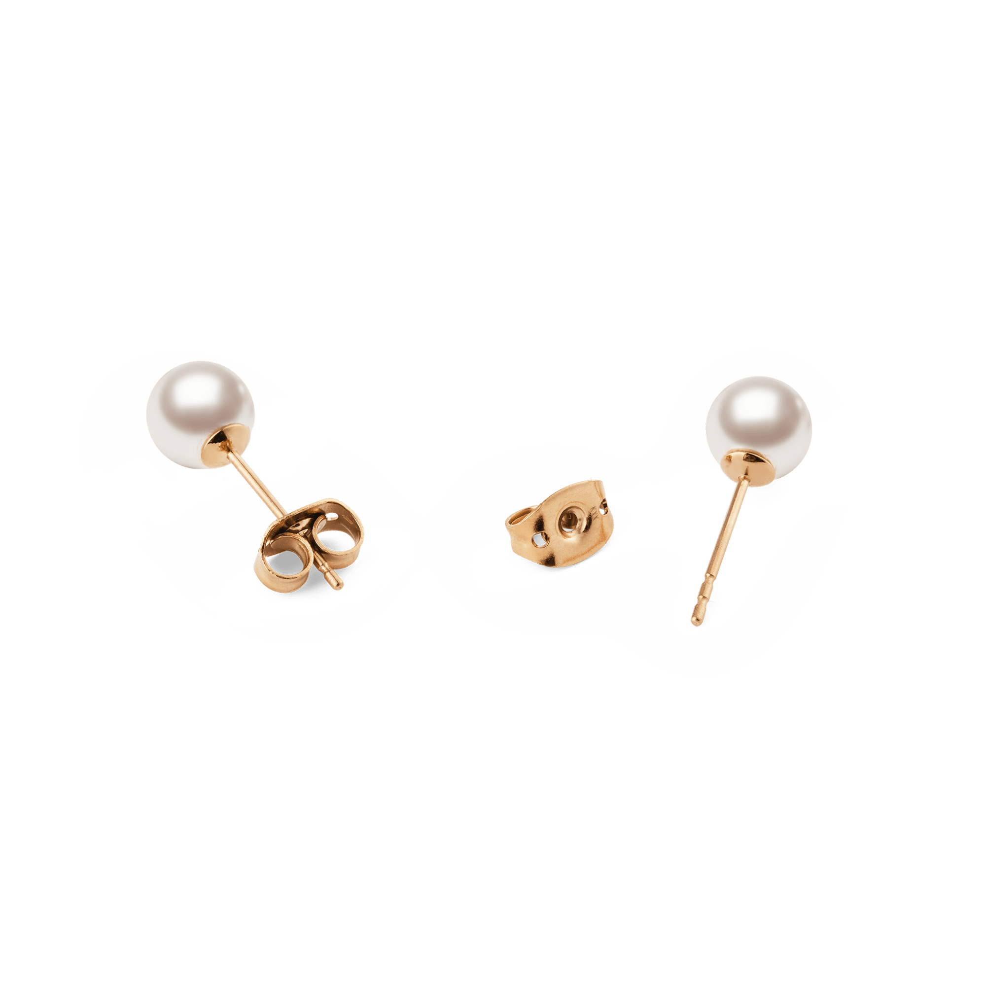 Pearl Stud Earrings Rose Gold