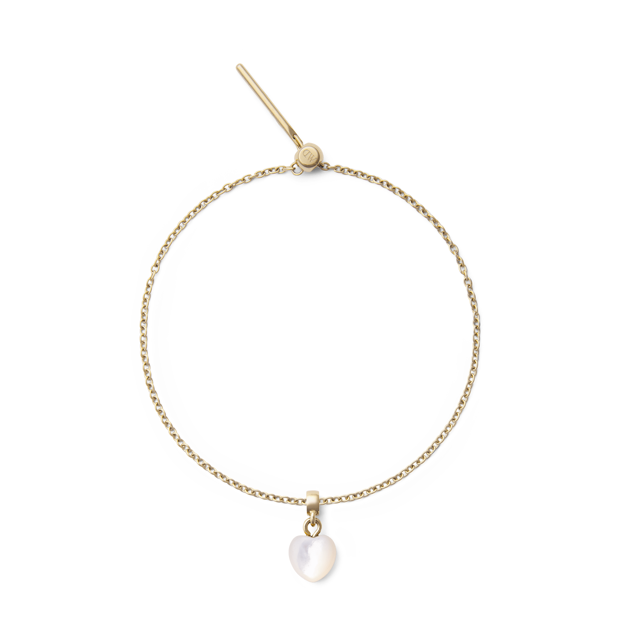 Mother of Pearl Heart Gold Charm