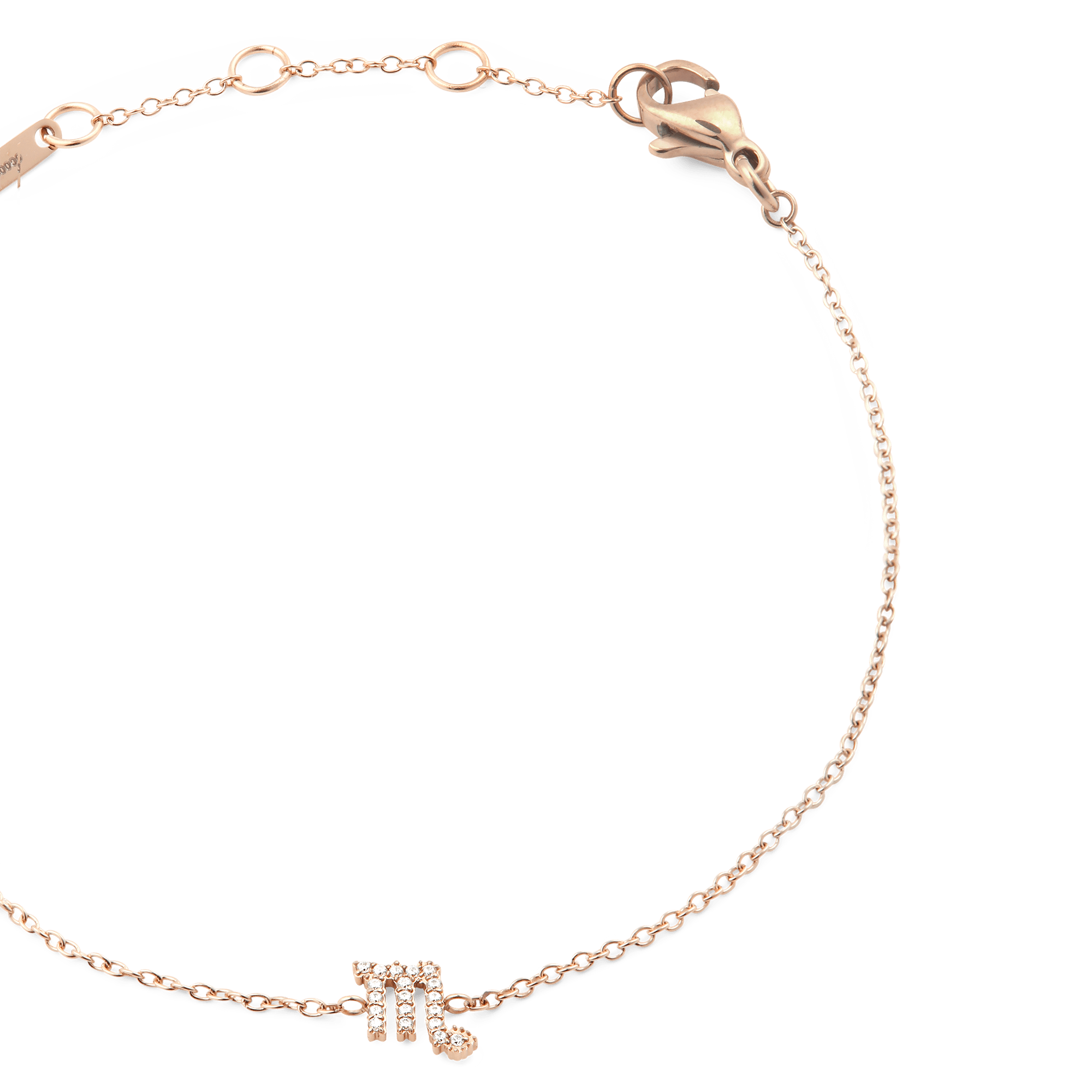 Crystal Zodiac Chain Bracelet Rose Gold