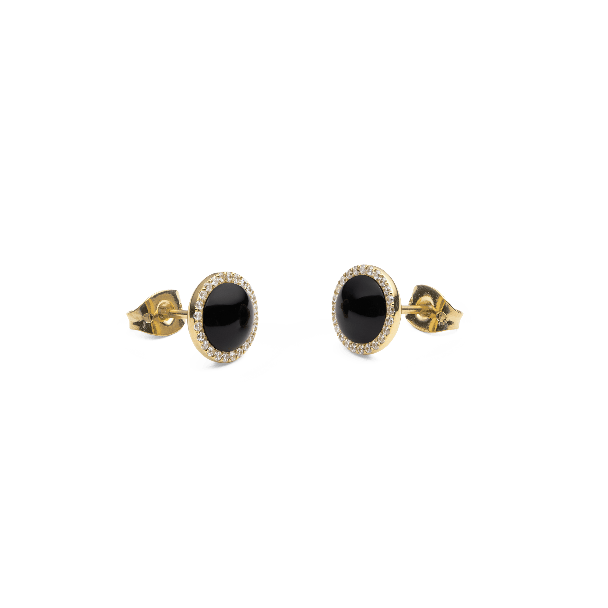 Audrey Earrings Black Agathe Gold