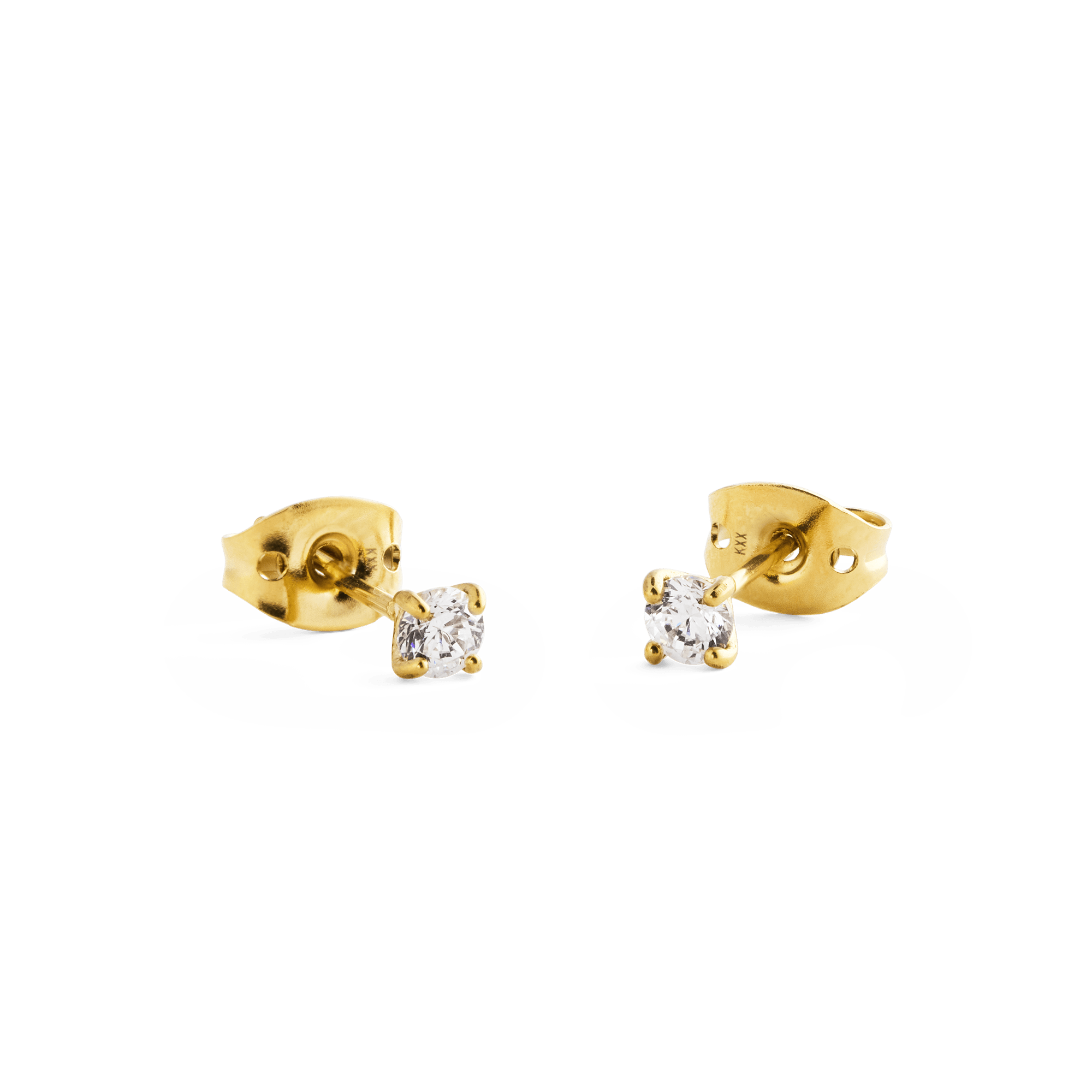 Mirelle Solitaire Stud Earrings Gold