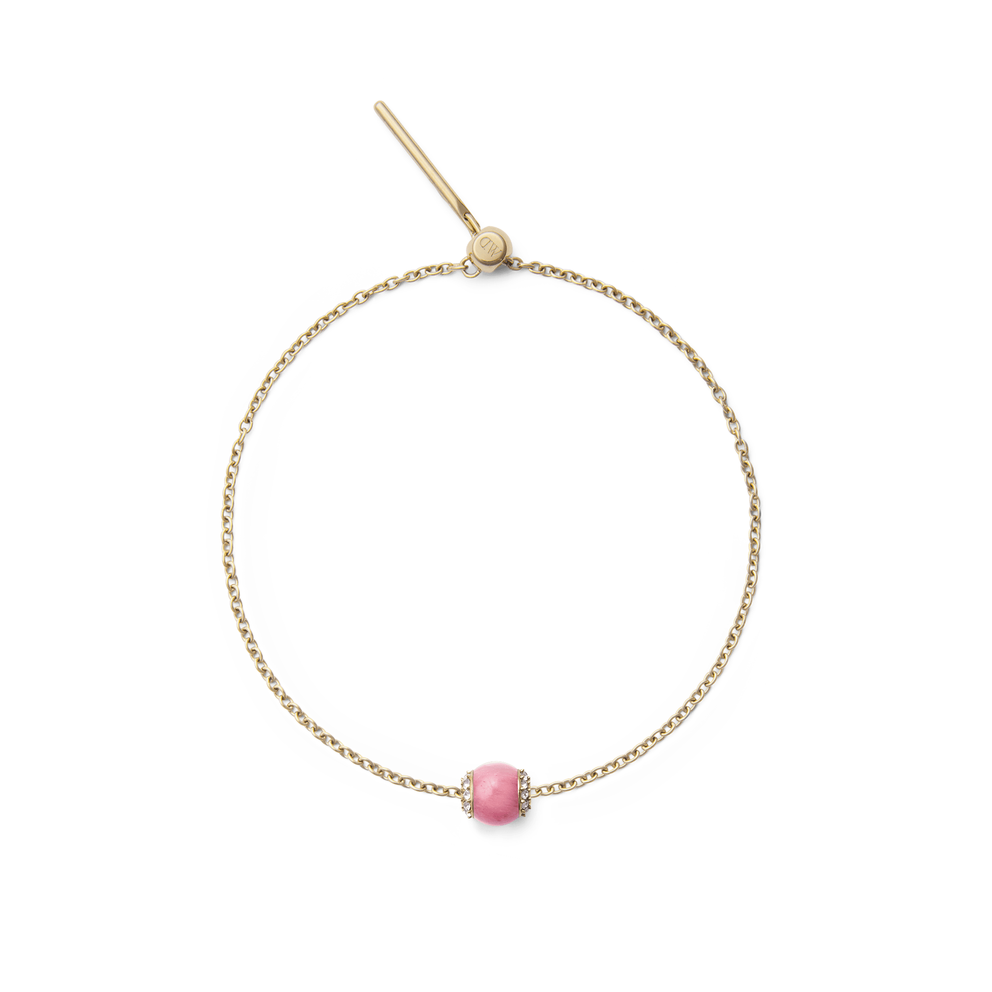 Rhodonite Crystal Orb Gold Charm