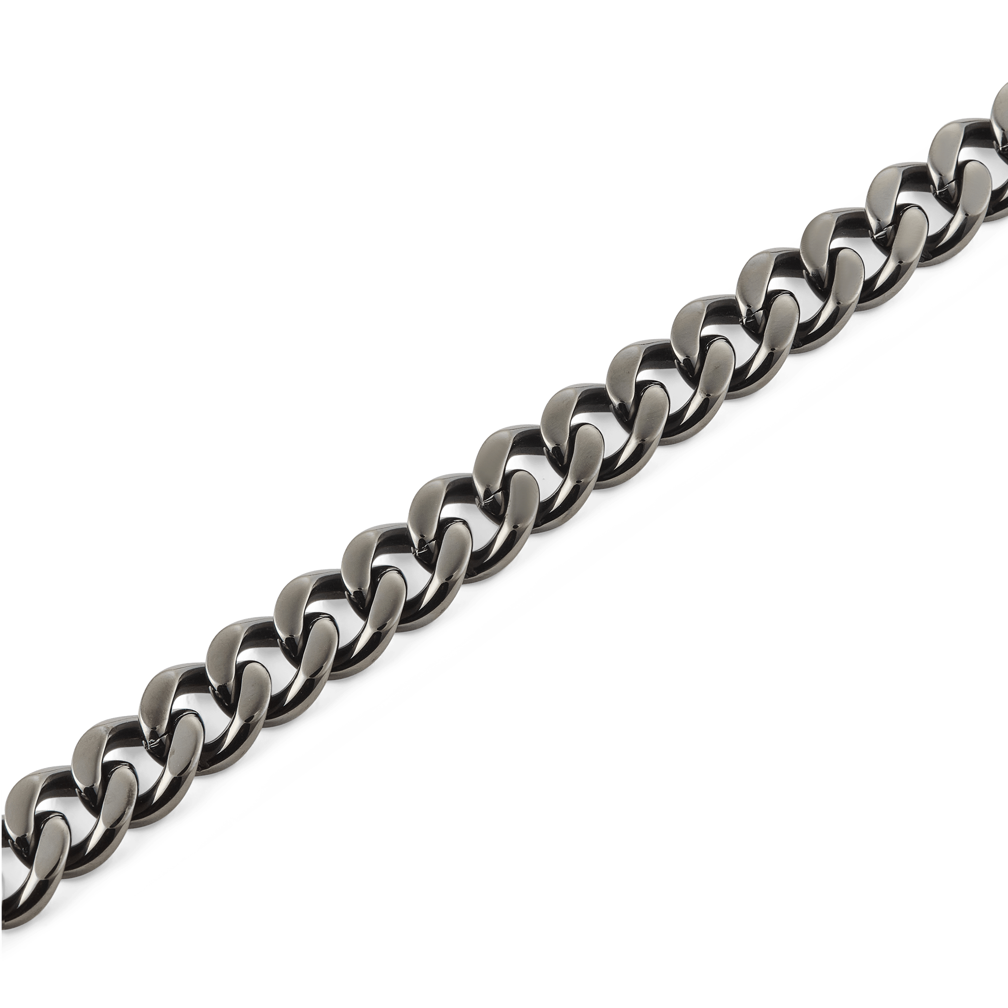 Ellipse Cuban Chain Necklace Graphite