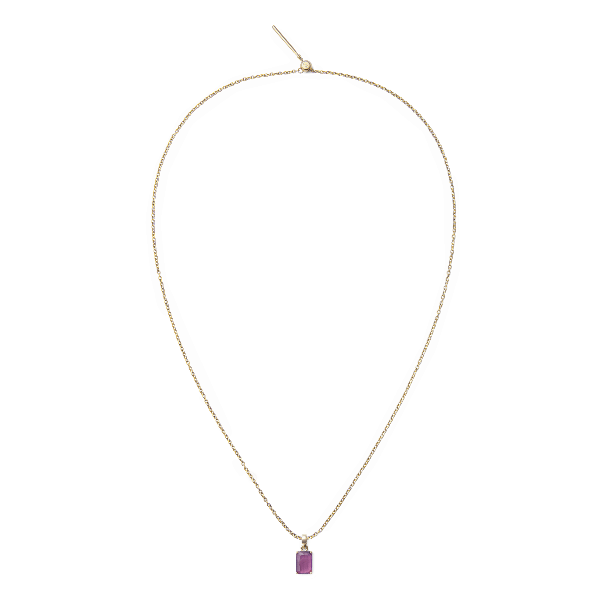 Amethyst Octagon Gold Charm