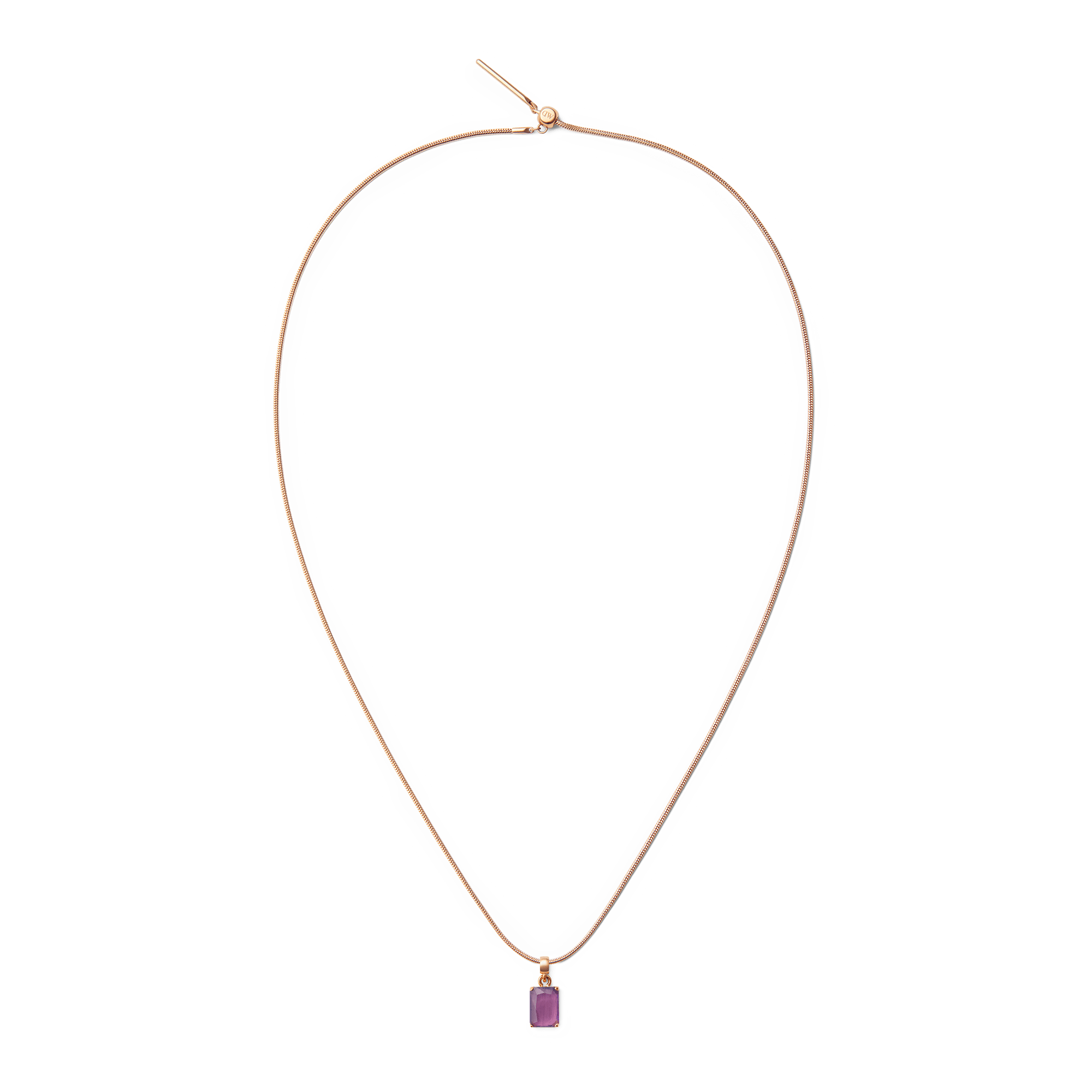 Amethyst Octagon Rose Gold Charm