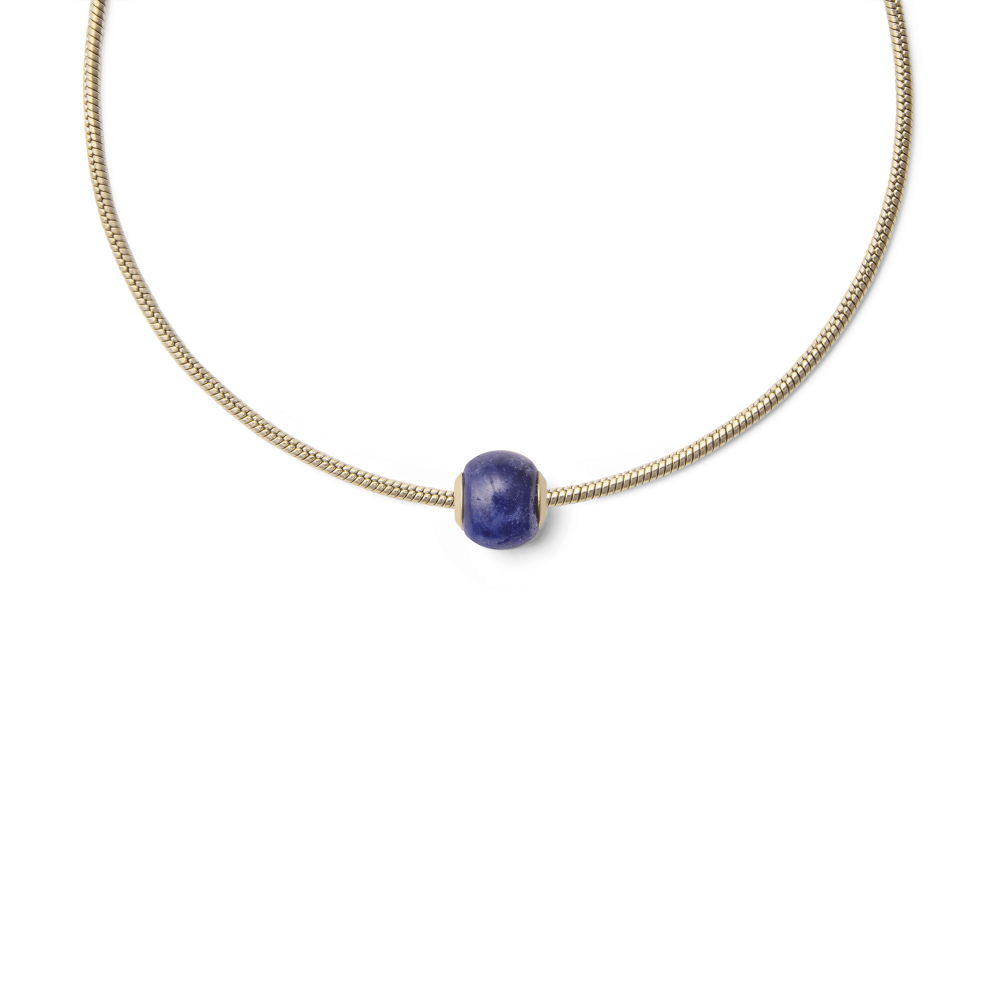 Blue Spot Orb Gold Charm