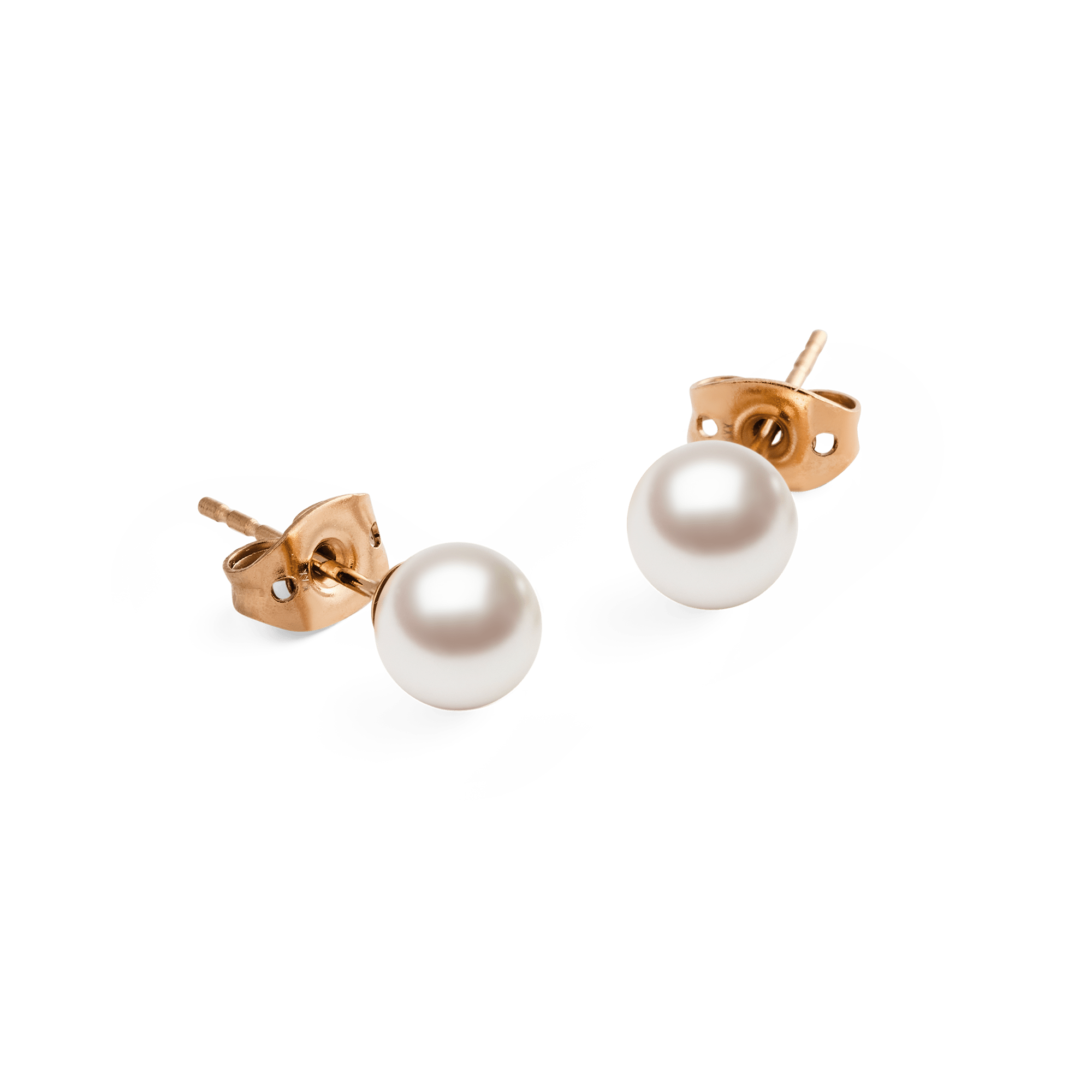 Pearl Stud Earrings Rose Gold