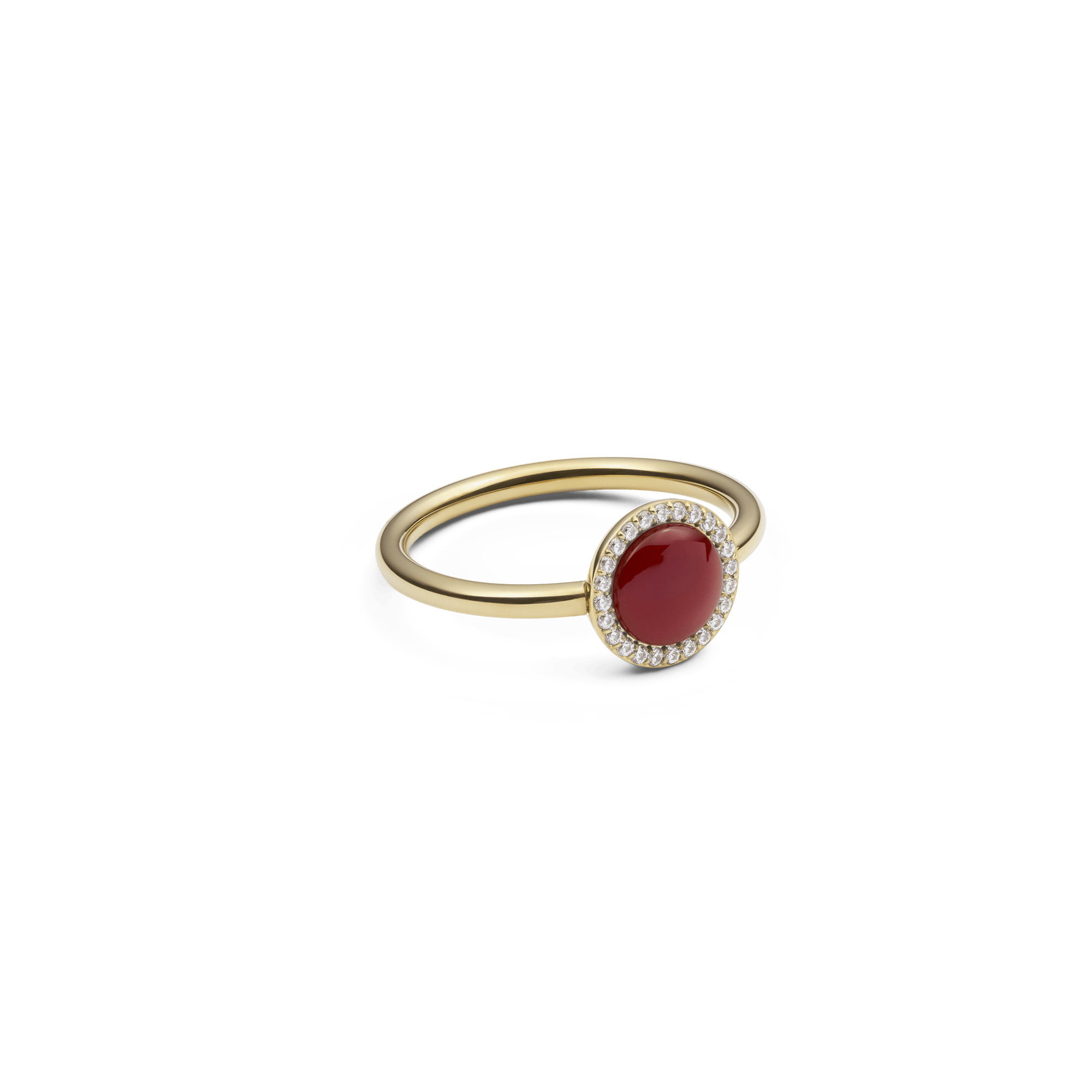 Audrey Ring  Red Agathe Gold