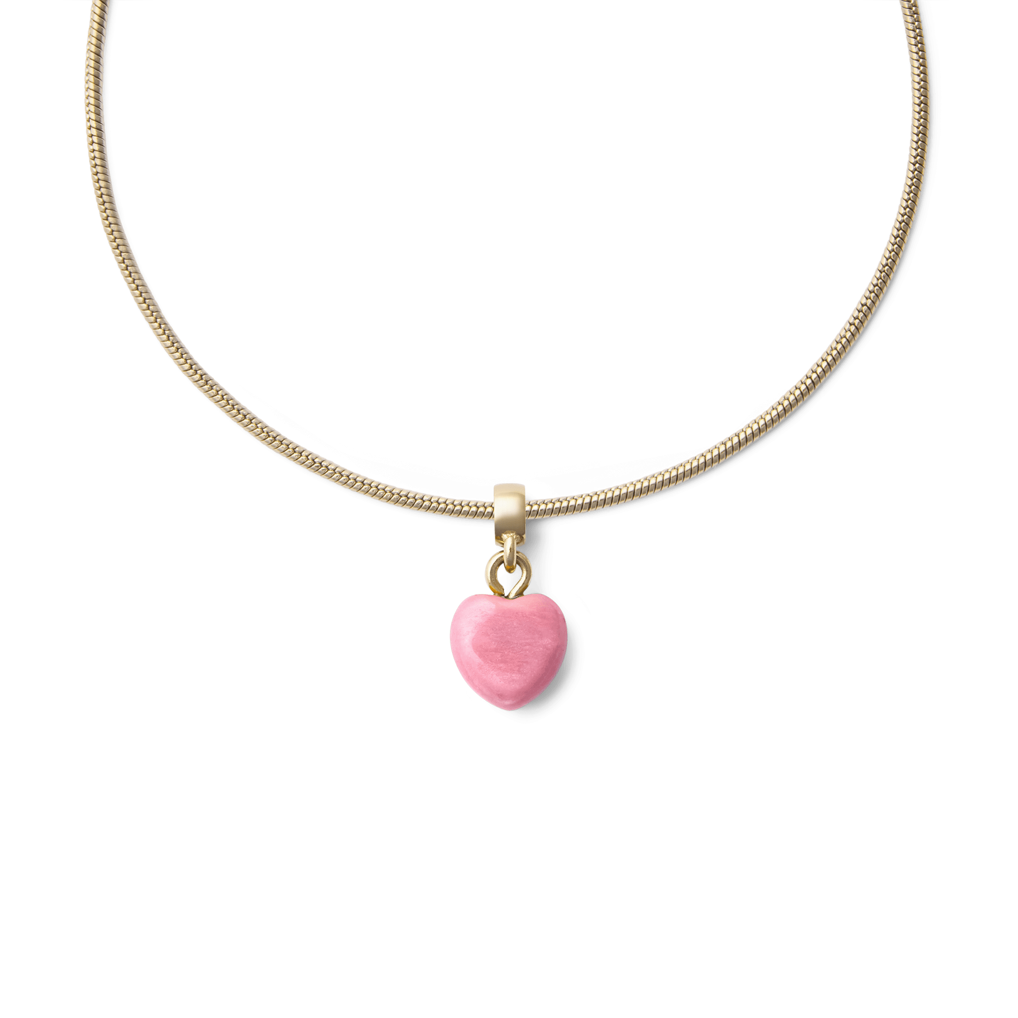 Rhondonite Heart Gold Charm