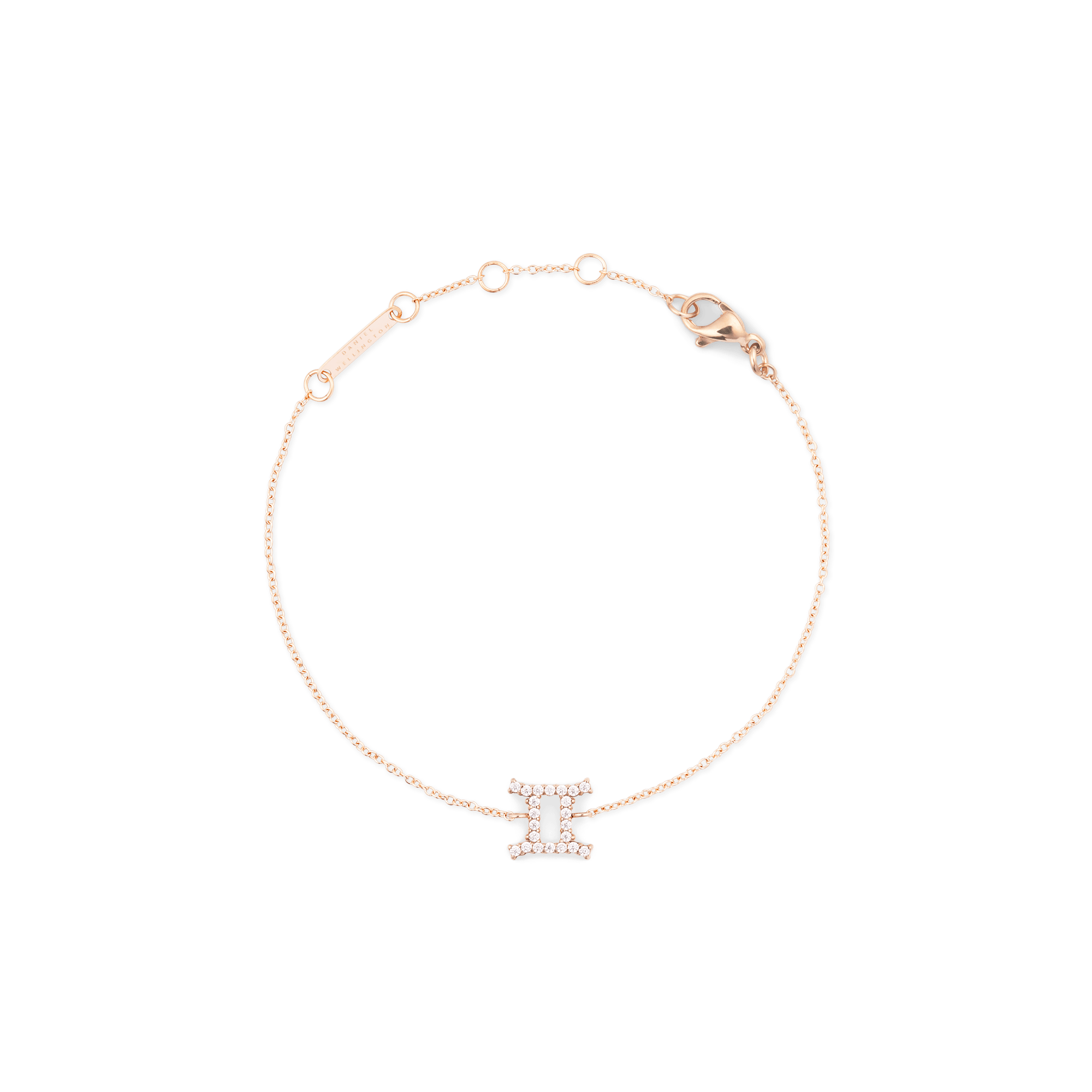 Crystal Zodiac Chain Bracelet Rose Gold