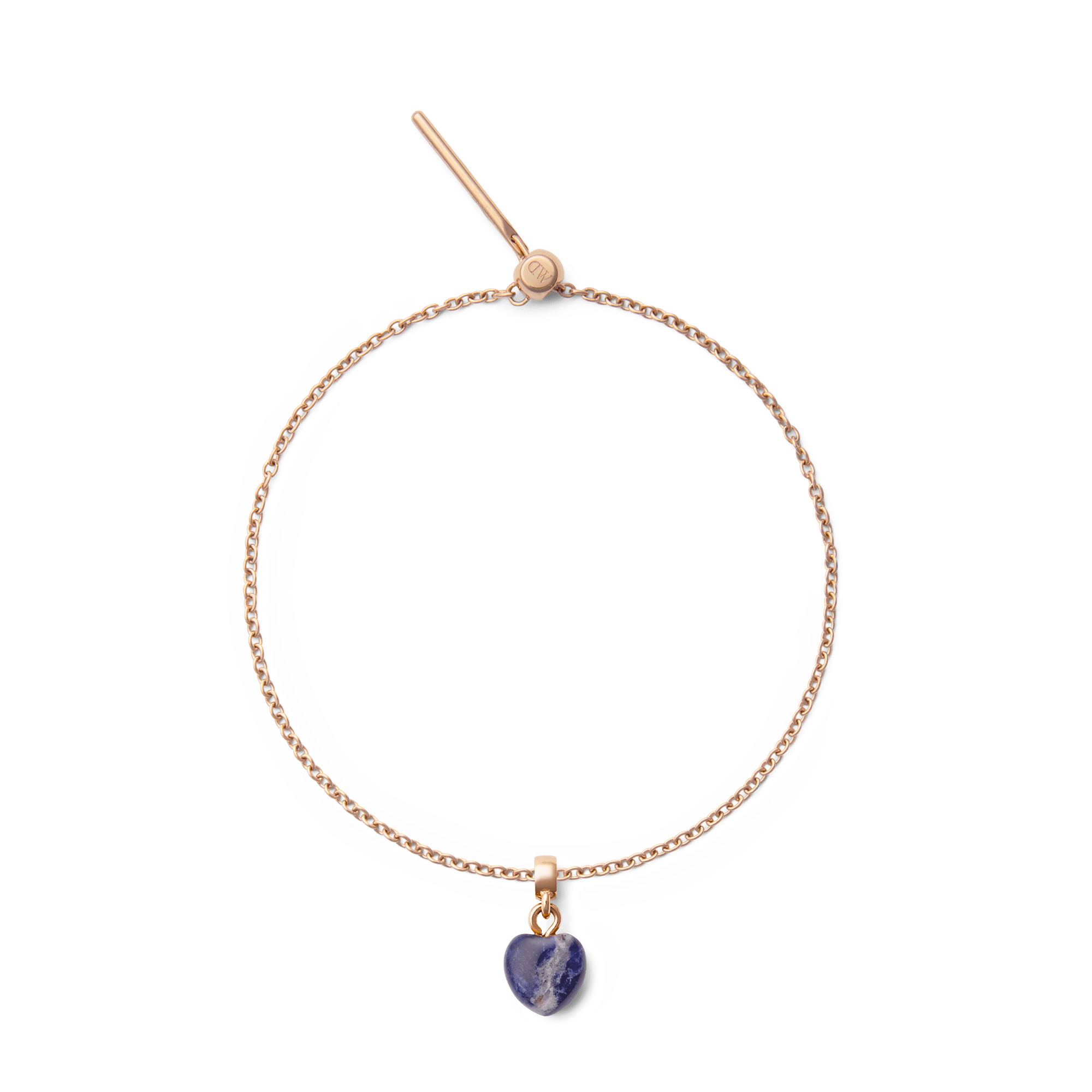 Blue Spot Heart Rose Gold Charm