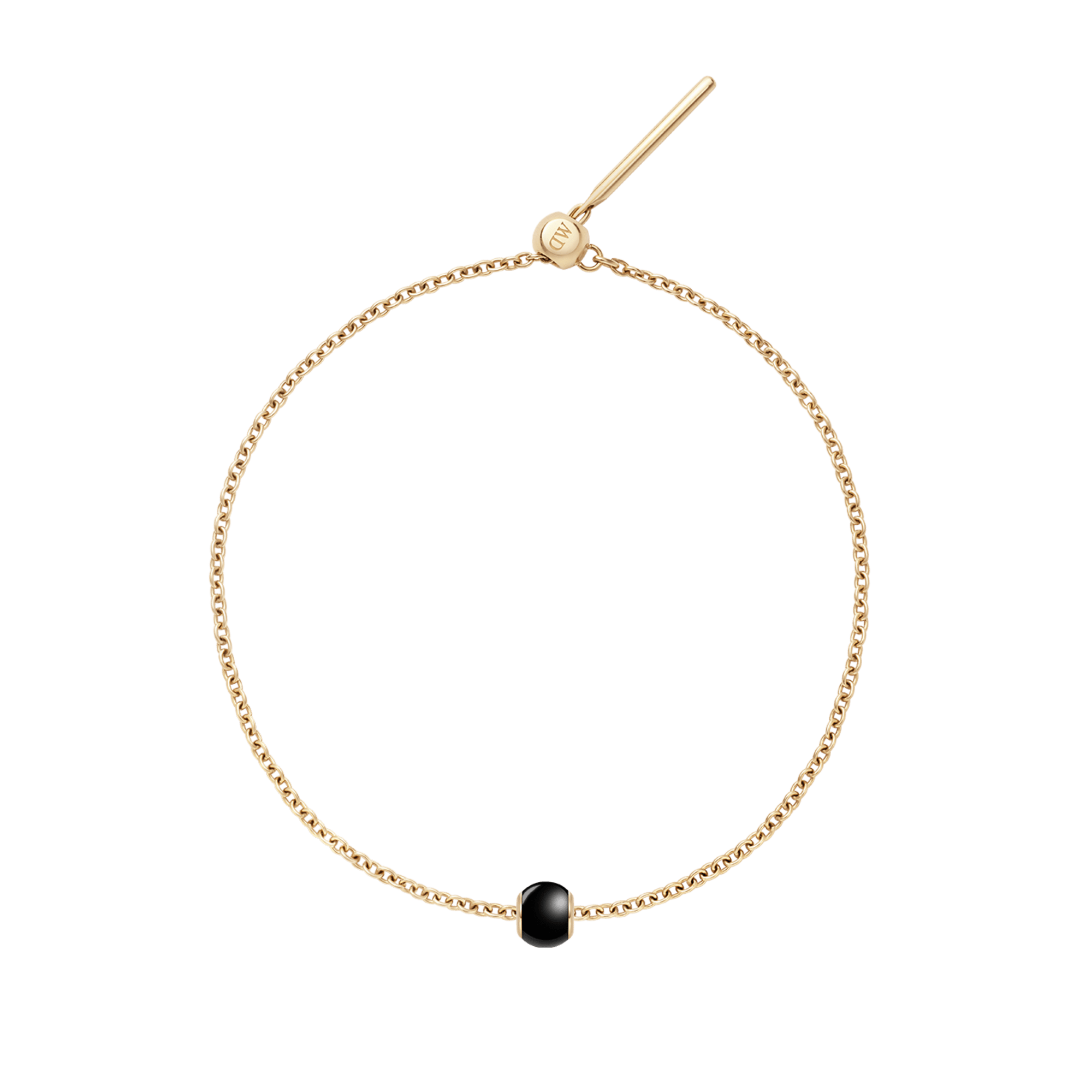 Black Orb Gold Charm + Chain Bracelet G