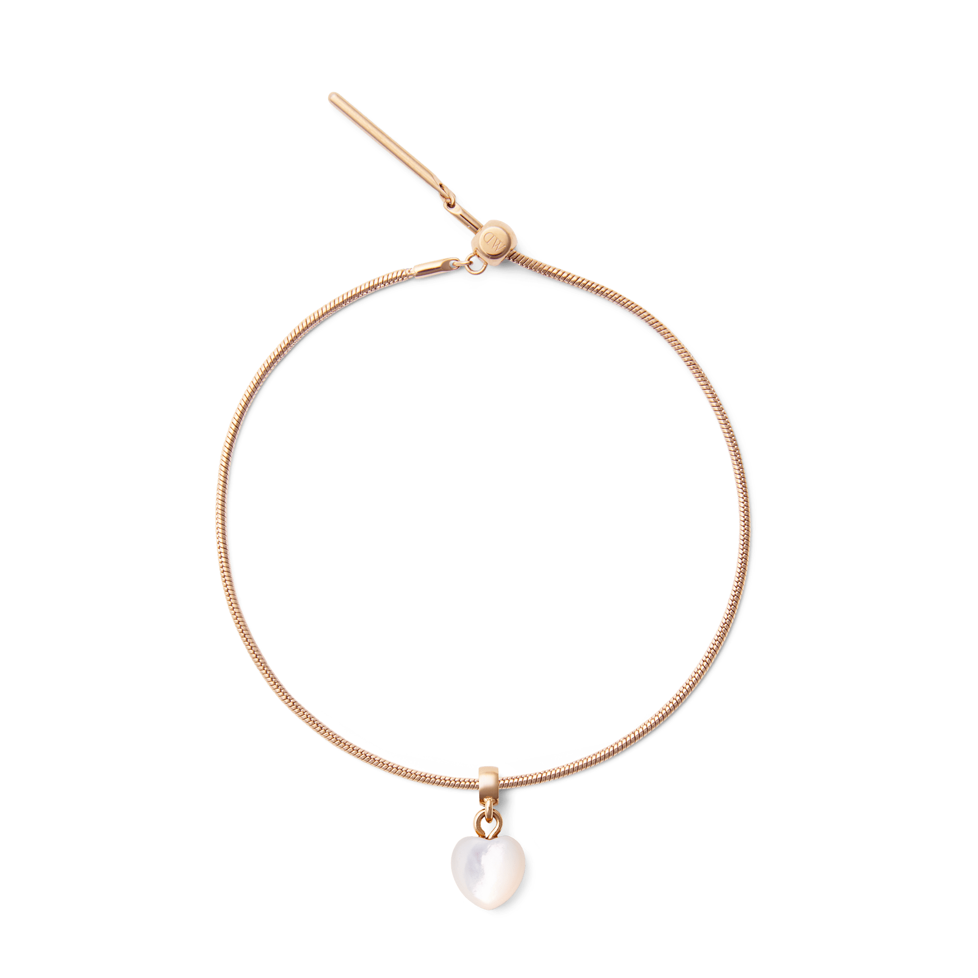 Mother of Pearl Heart  Rose Gold Charm