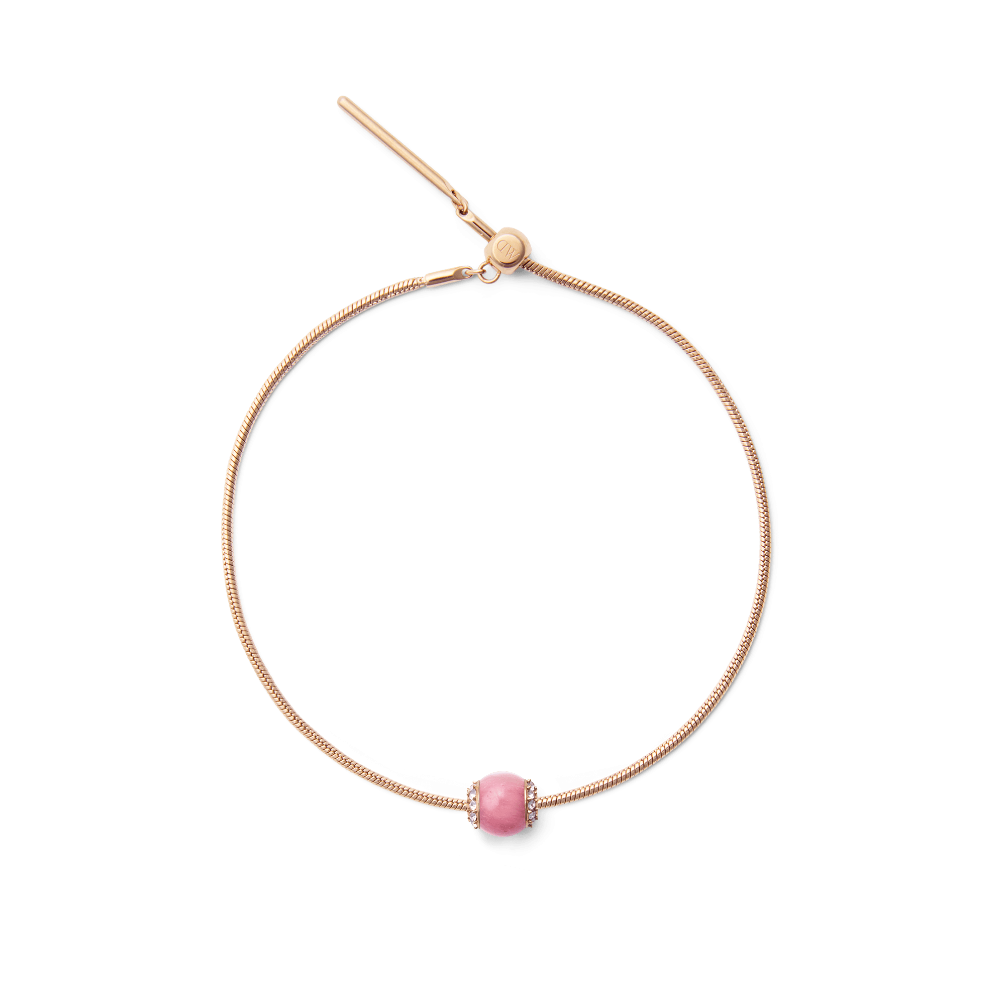 Rhodonite Crystal Orb Rose Gold Charm