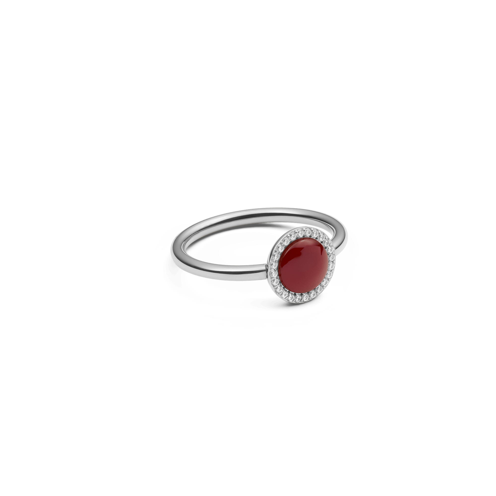 Audrey Ring  Red Agathe Silver