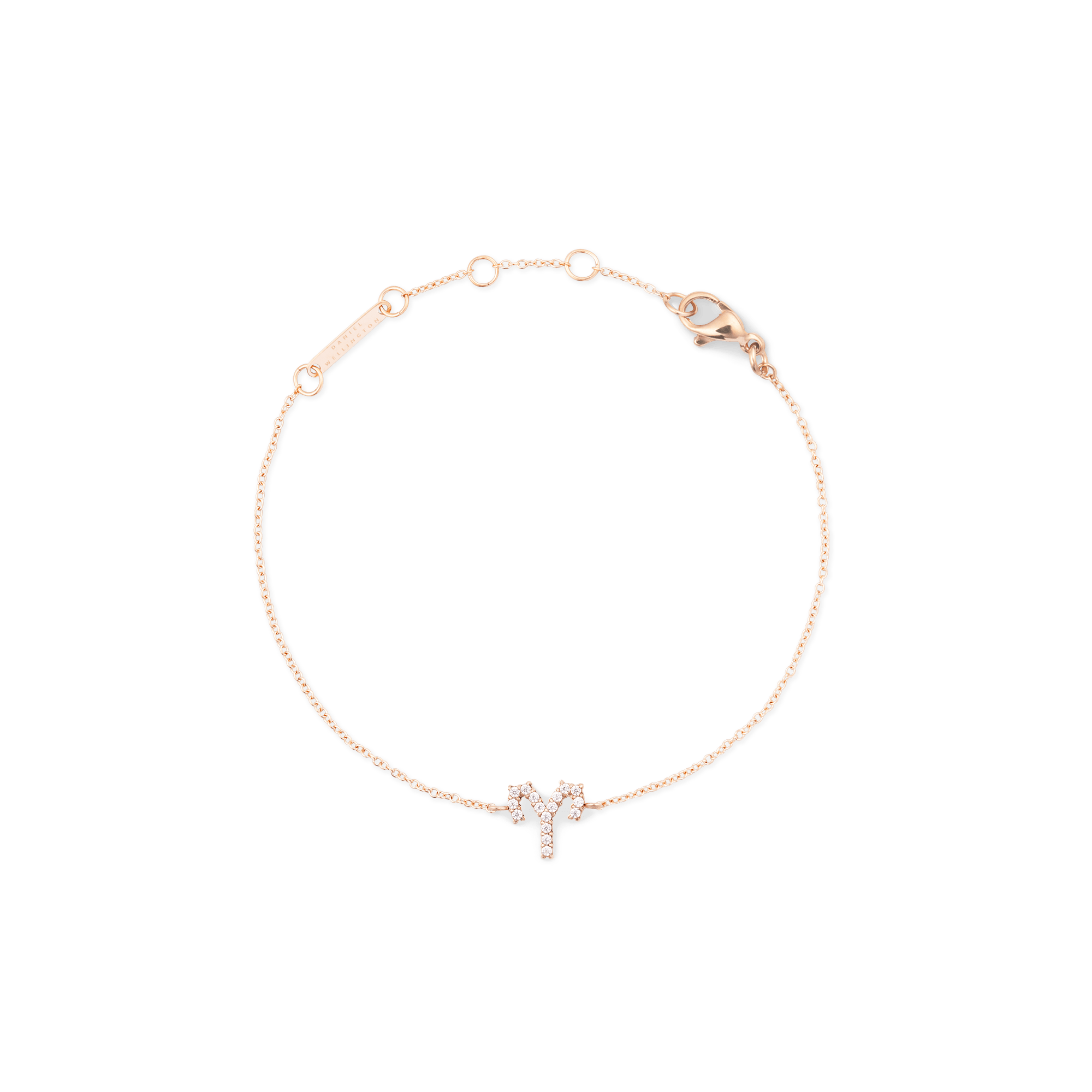 Crystal Zodiac Chain Bracelet Rose Gold