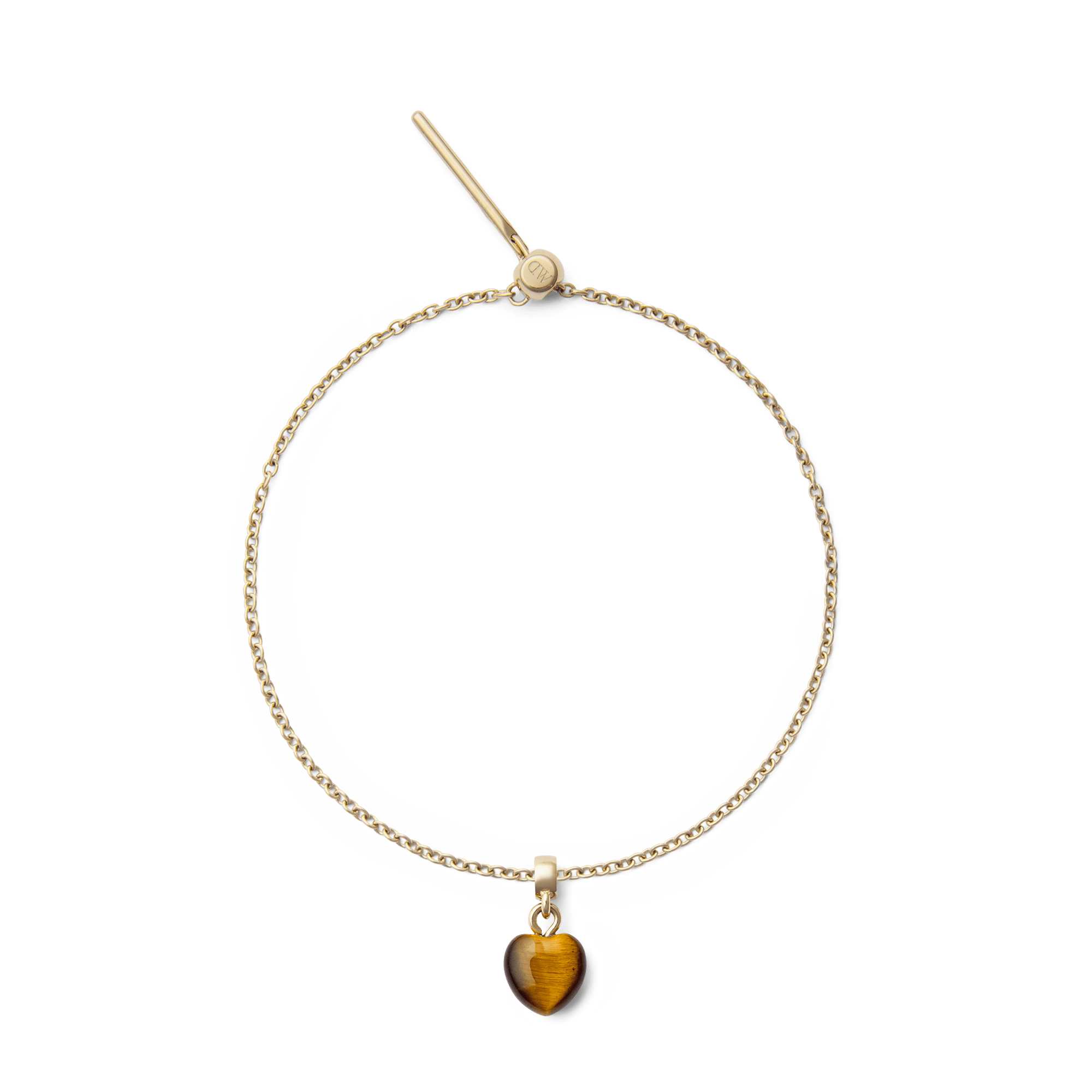 Tiger eye Heart Gold Charm
