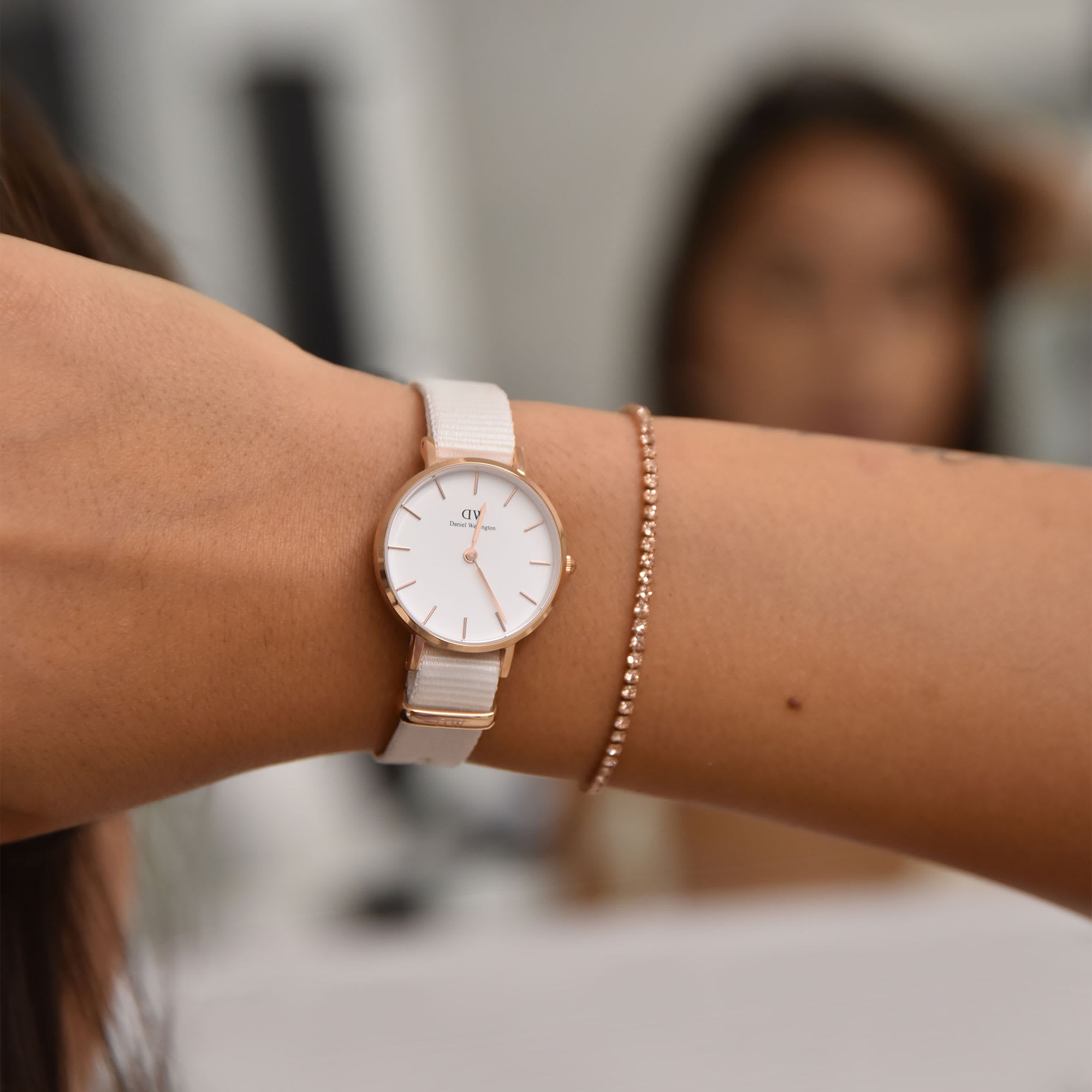 Federica Scagnetti x DW: Petite Chalk Nato Rose Gold