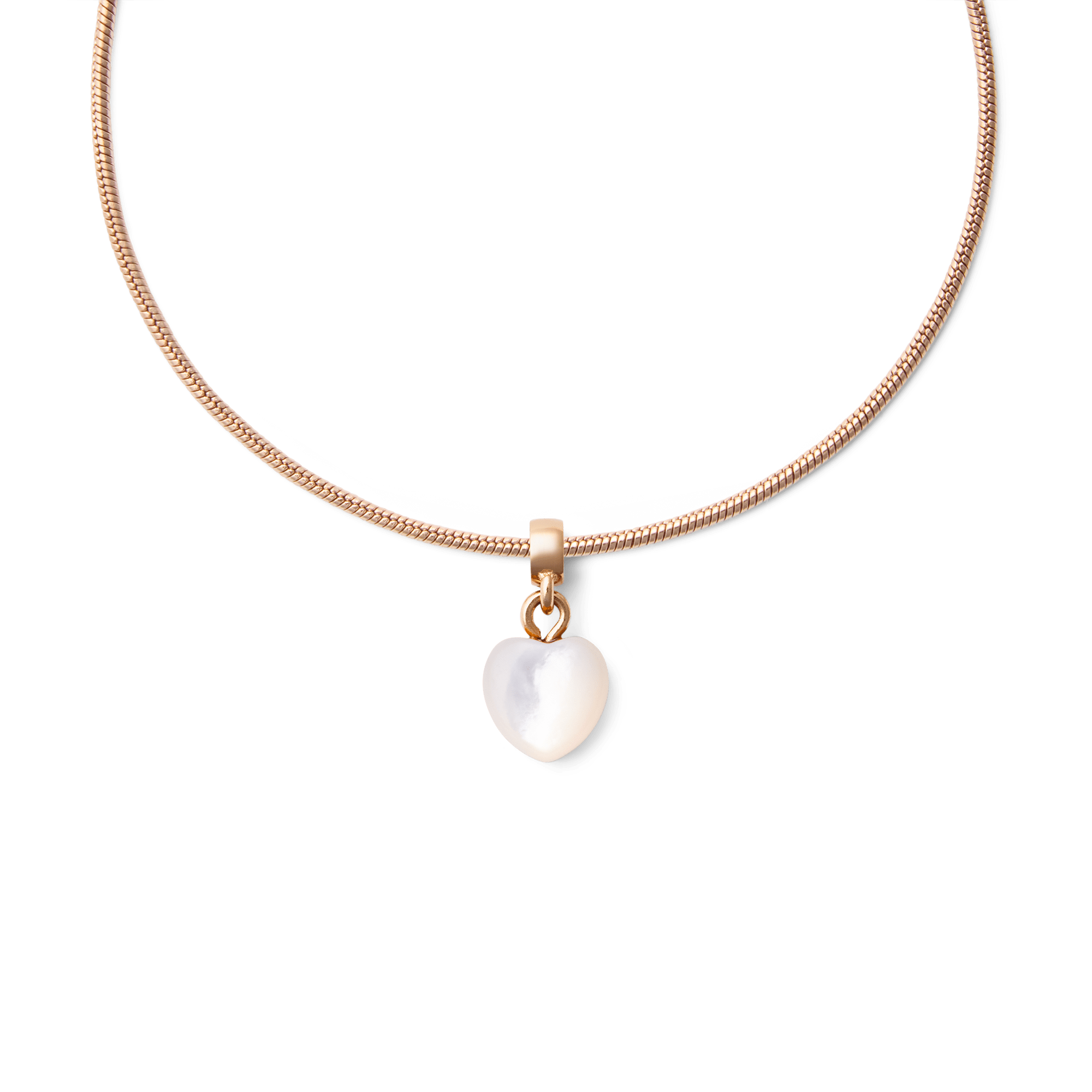 Mother of Pearl Heart  Rose Gold Charm