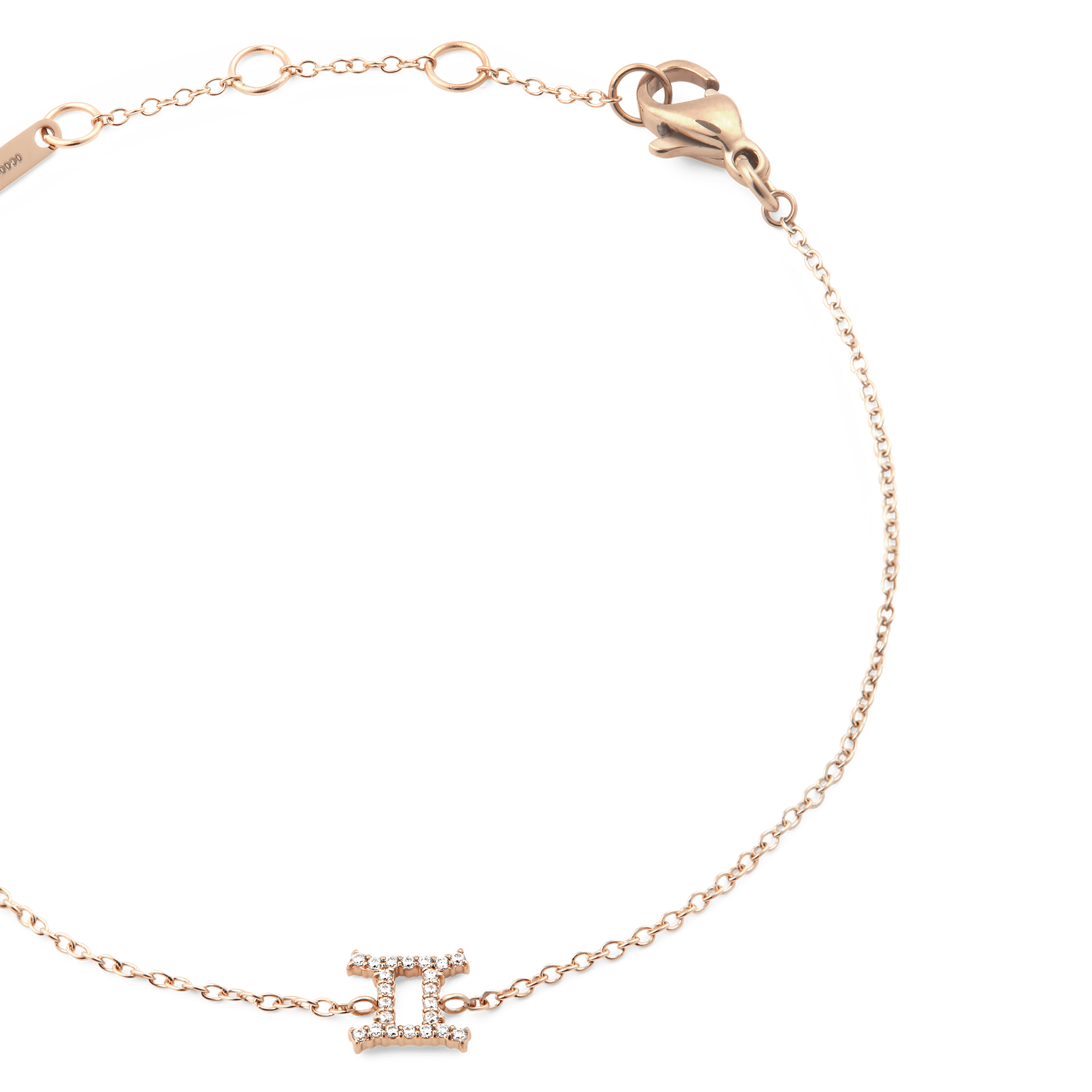 Crystal Zodiac Chain Bracelet Rose Gold
