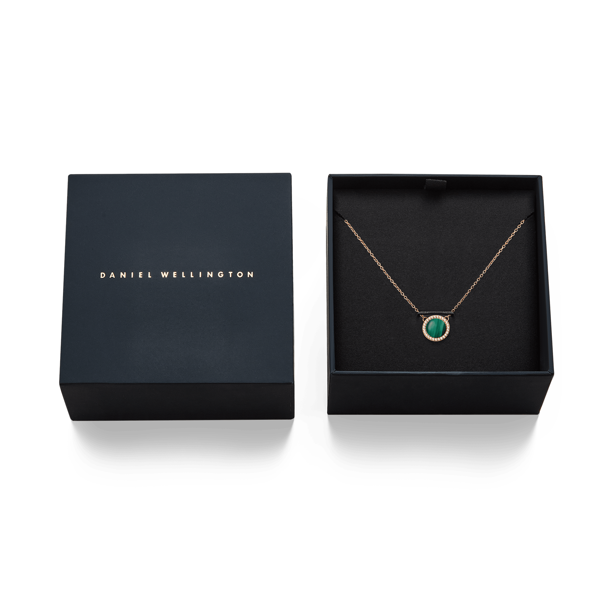 Audrey Necklace Malachite Rose Gold
