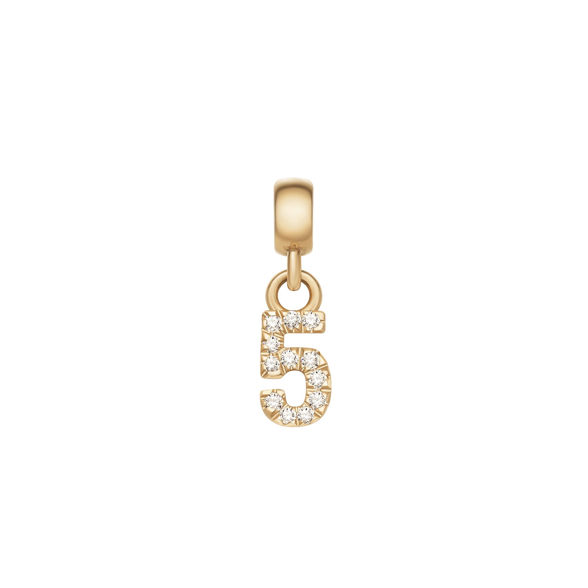 Crystal Number Charm Gold