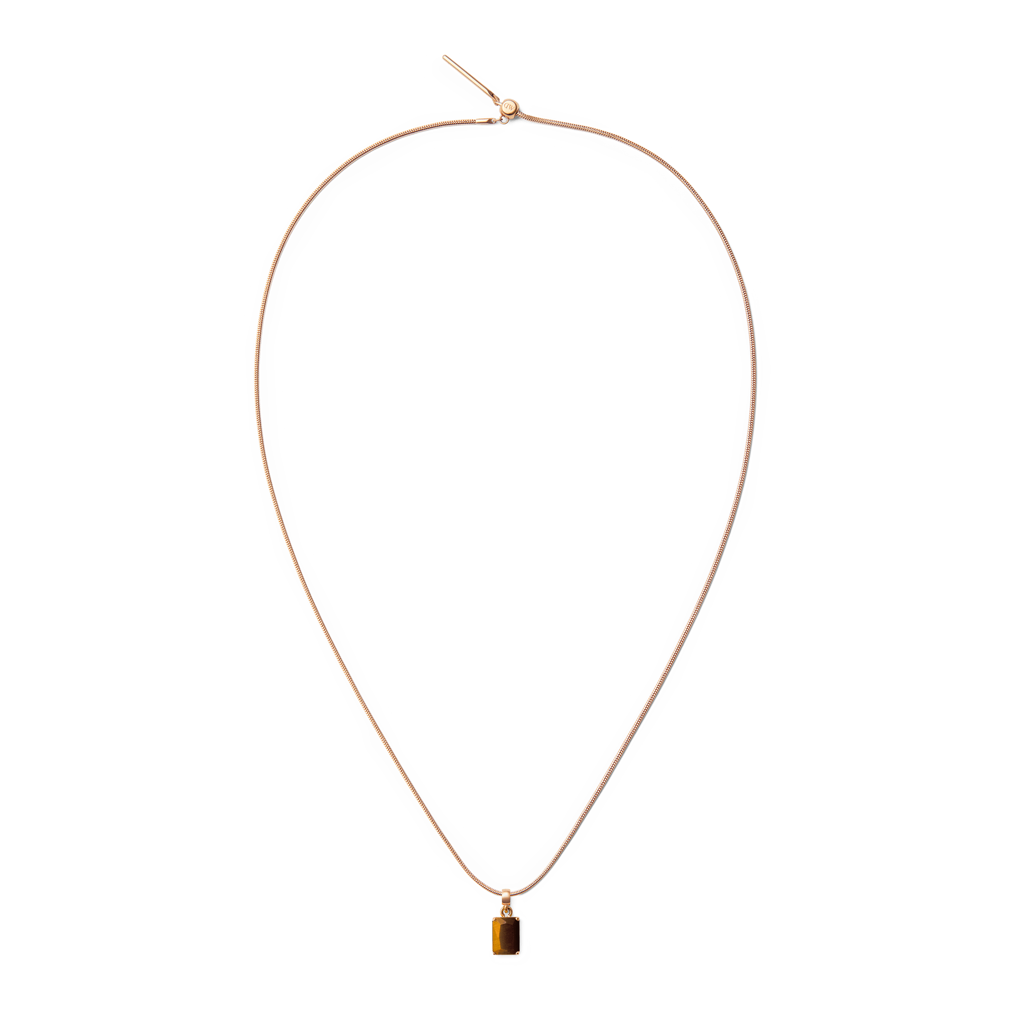 Tiger eye Octagon Rose Gold Charm