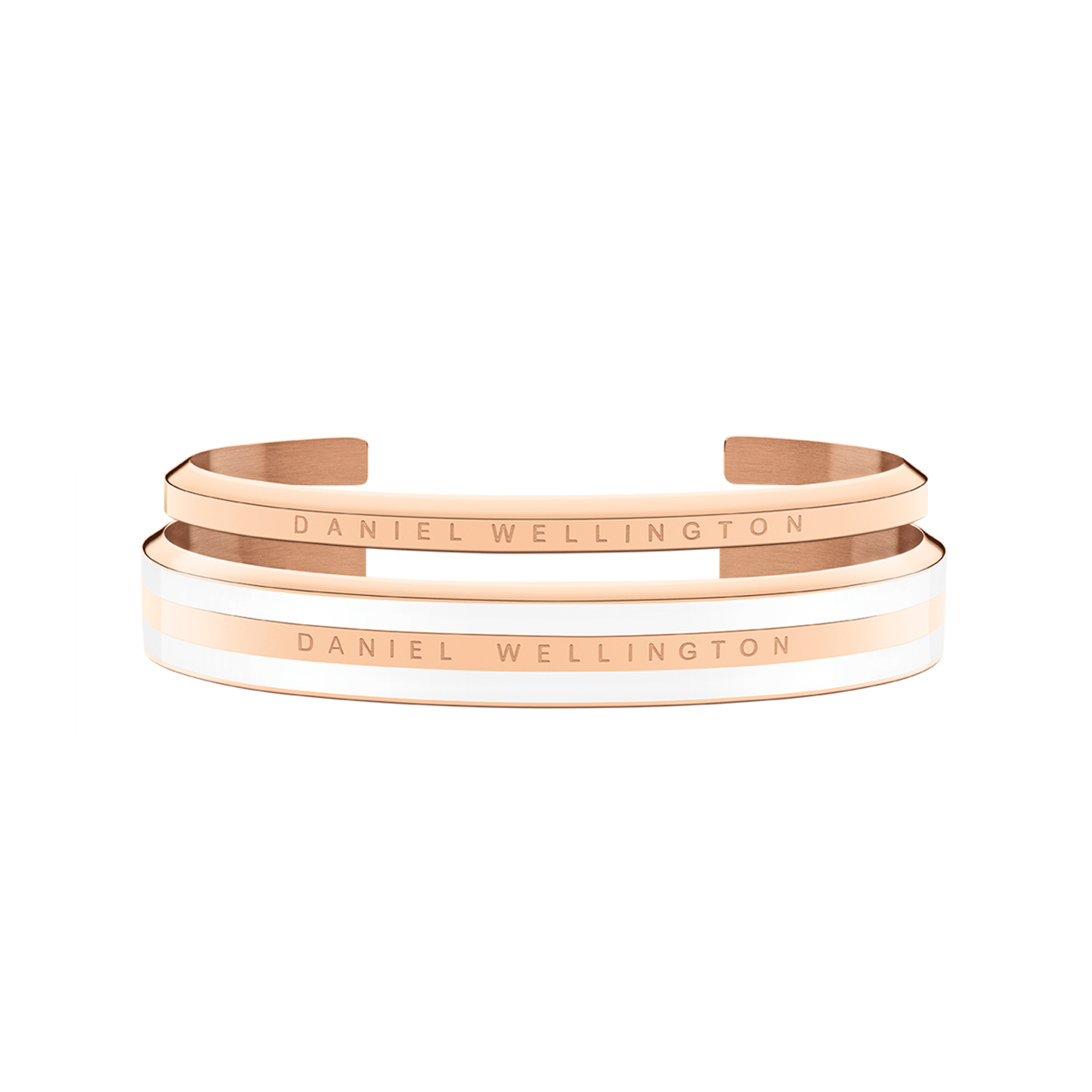 Emalie Bracelet Satin White + Classic Bracelet Rose Gold