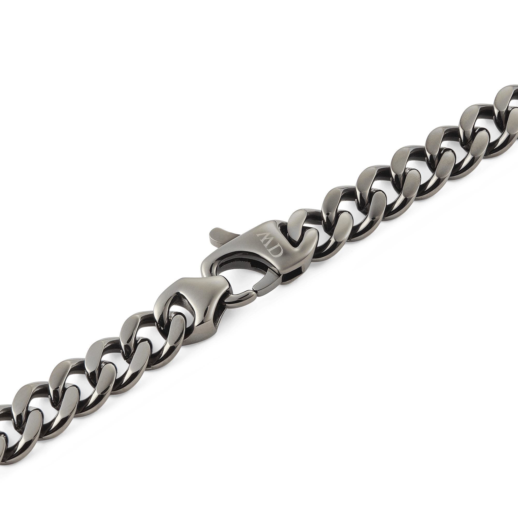 Ellipse Cuban Chain Necklace Graphite