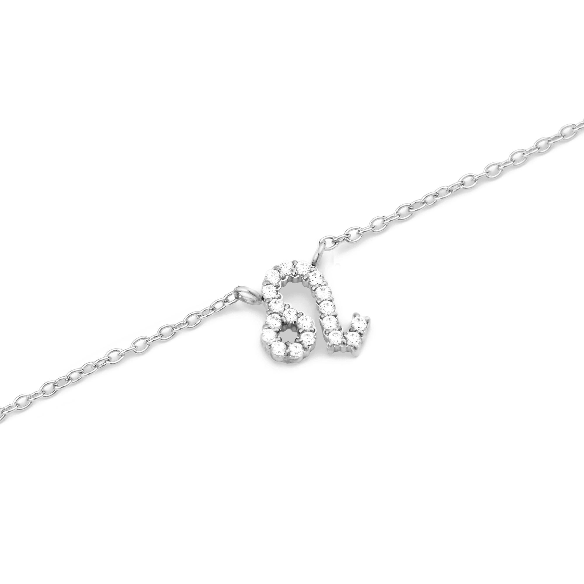 Crystal Zodiac Chain Necklace Silver