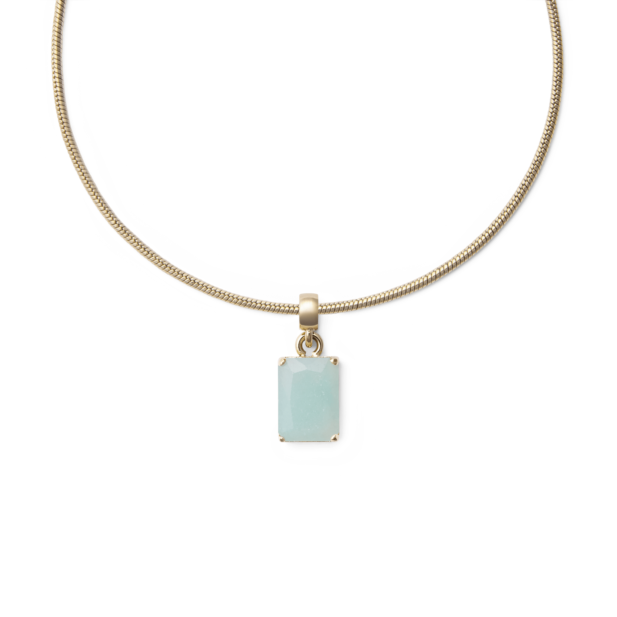 Amazonite Octagon Gold Charm