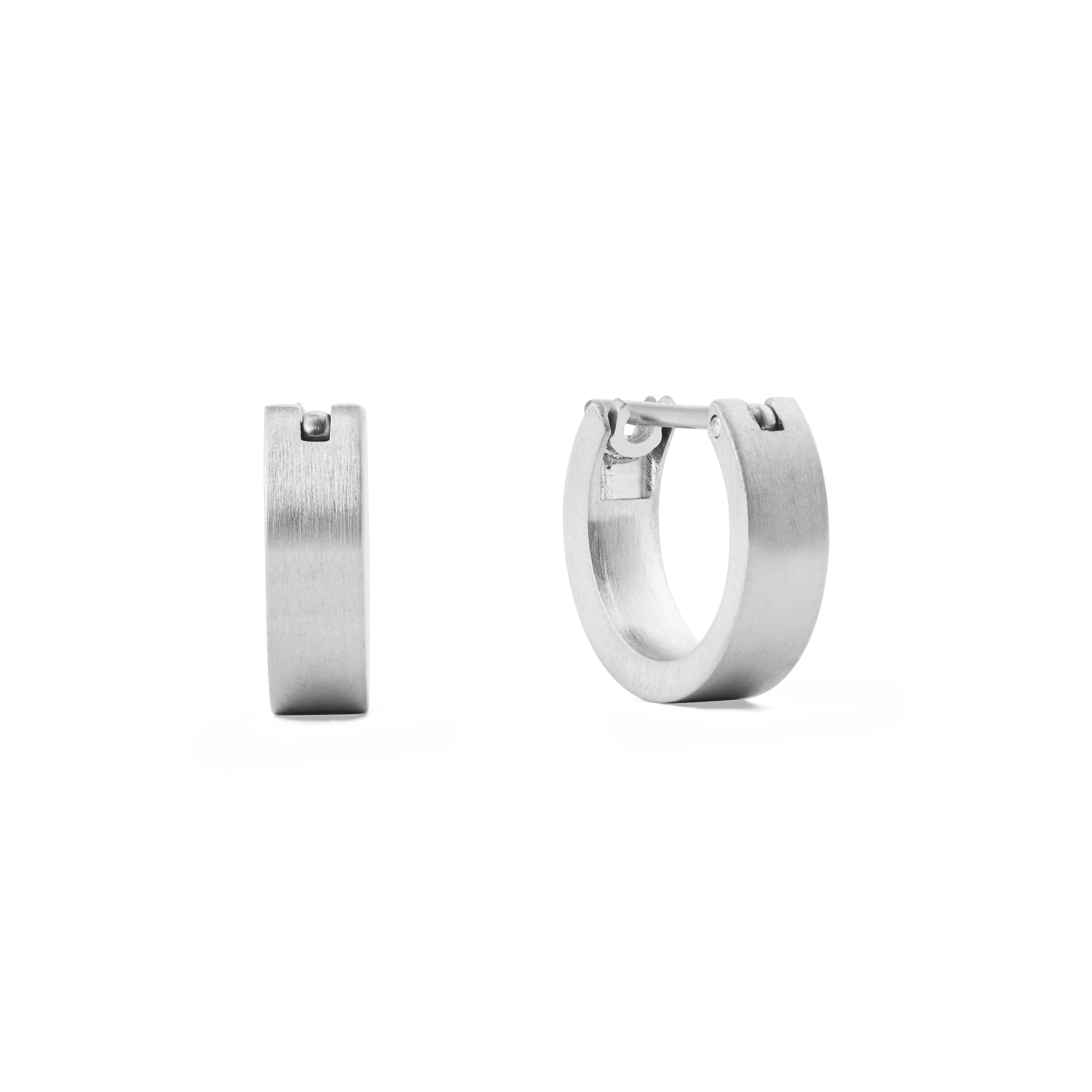 Line Earrings Brushed Silver 3.5mm